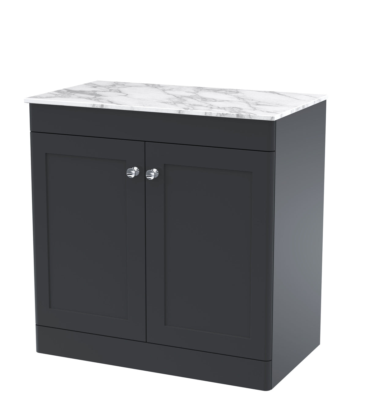 Nuie Classique 800mm 2 Door Floor Standing Vanity With Carrara Marble Worktop