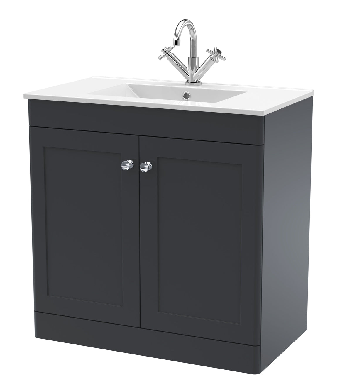 Nuie Classique 800mm 2 Door Floor Standing Vanity Unit With 1 Tap Hole Basin