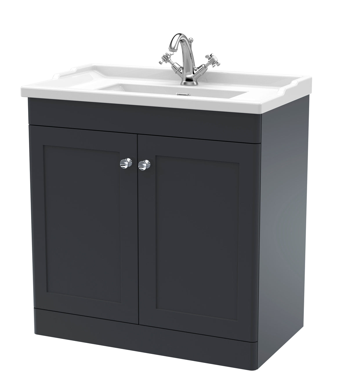 Nuie Classique 800mm 2 Door Floor Standing Vanity Unit With 1 Tap Hole Basin
