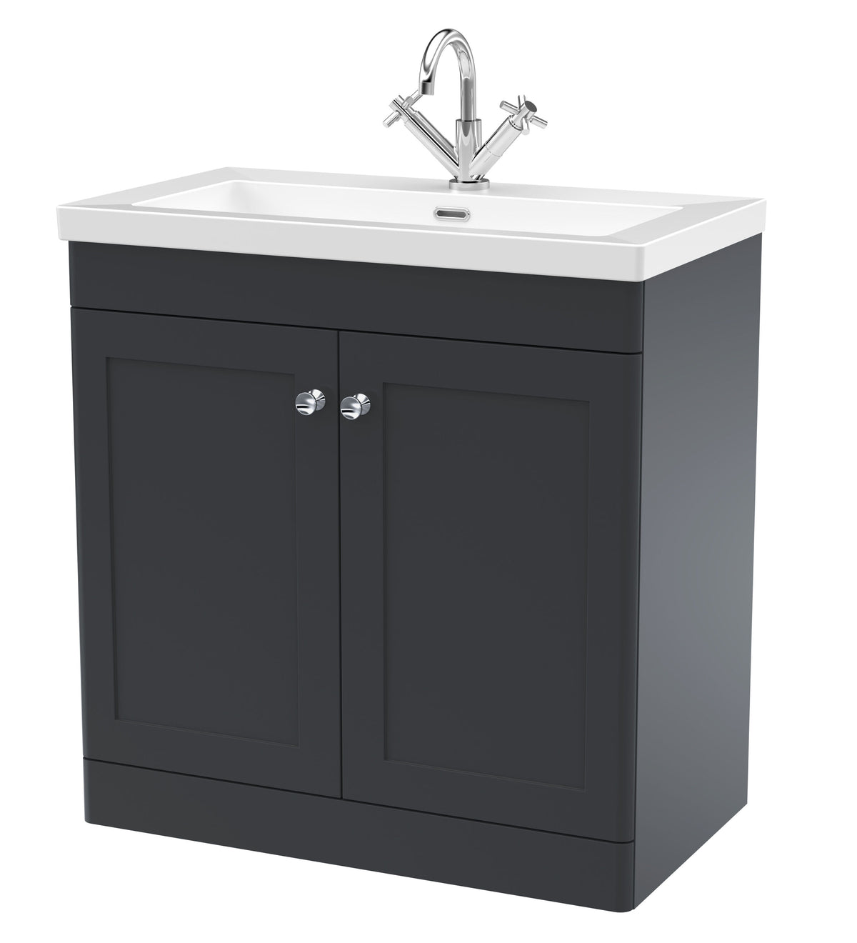 Nuie Classique 800mm 2 Door Floor Standing Vanity Unit With 1 Tap Hole Fireclay Basin