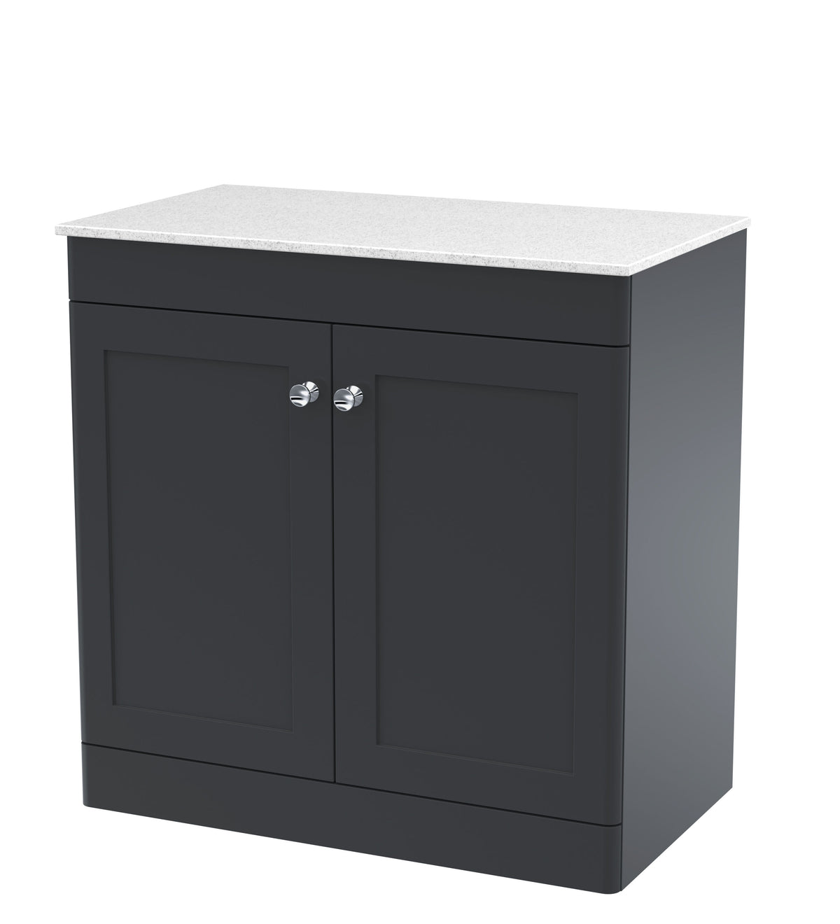 Nuie Classique 800mm 2 Door Floor Standing Vanity With White Marble Worktop
