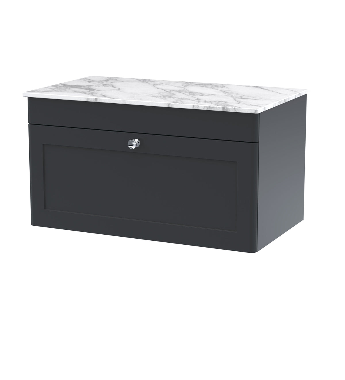 Nuie Classique 800mm 1 Drawer Wall Hung Vanity With Carrara Marble Worktop