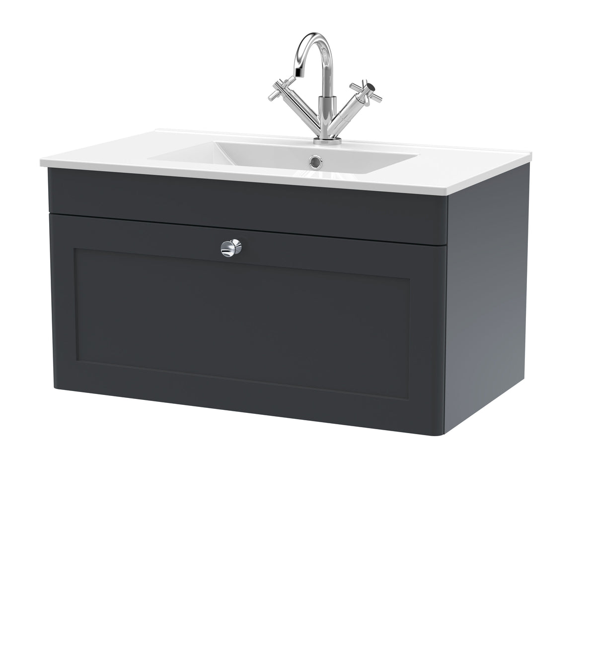 Nuie Classique 800mm 1 Drawer Wall Hung Vanity Unit With 1 Tap Hole Basin