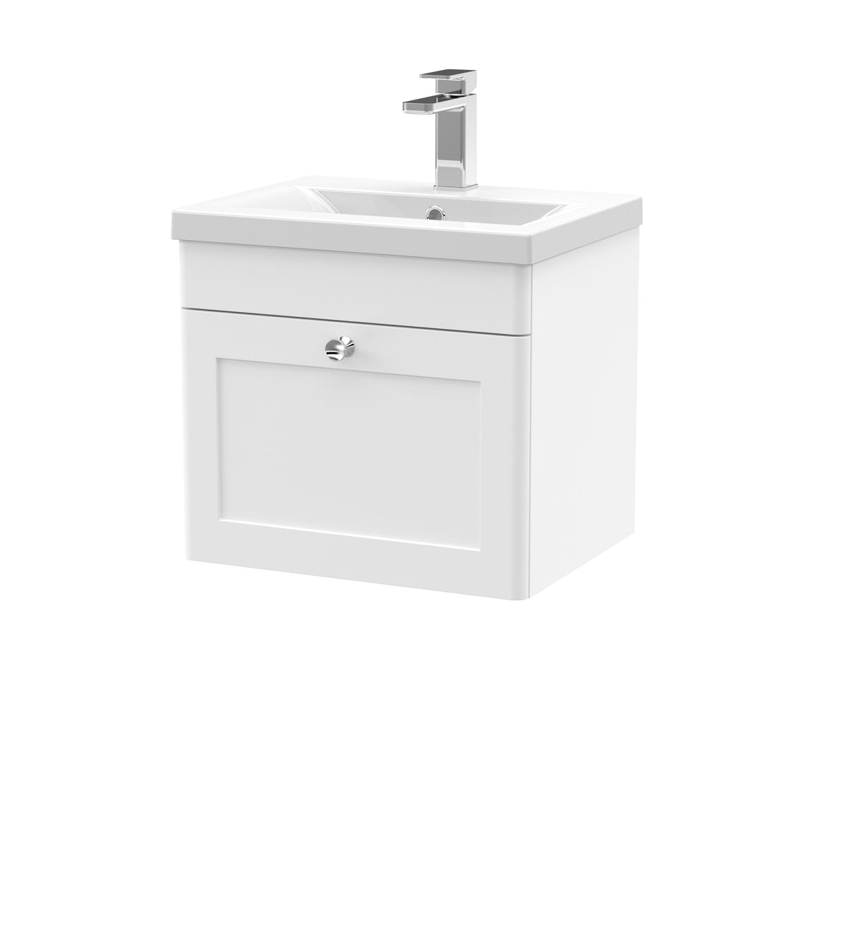 Nuie Classique 500mm 1 Drawer Wall Hung Vanity Unit With Mid-Edge Basin