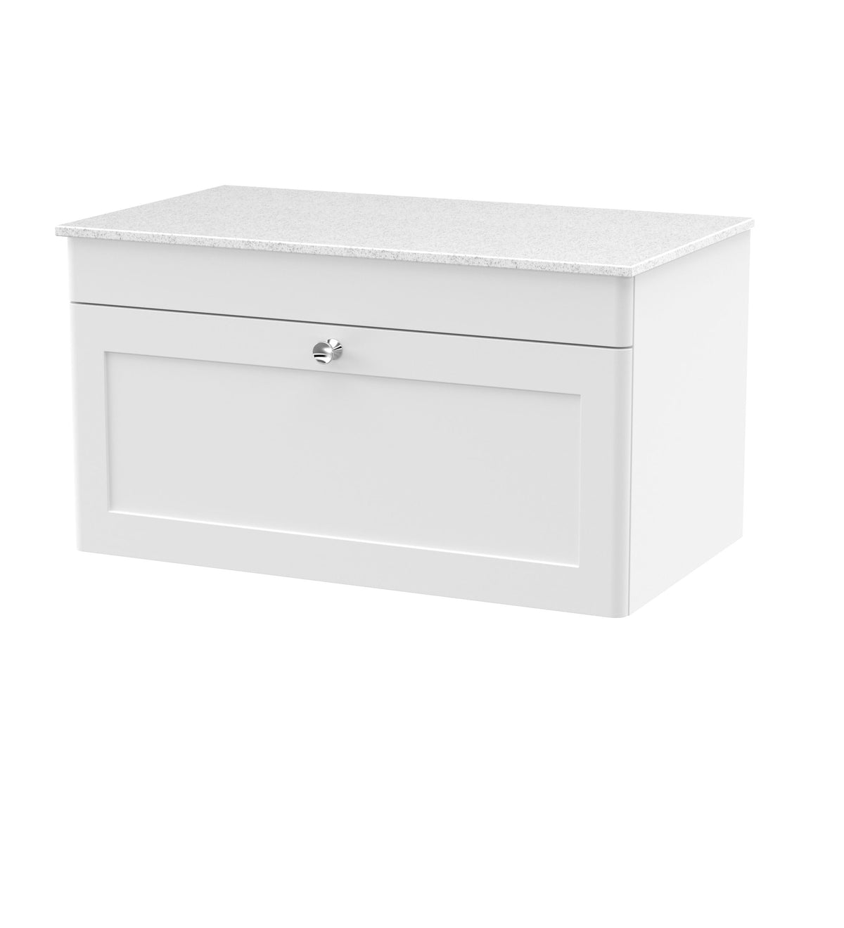 Nuie Classique 800mm 1 Drawer Wall Hung Vanity With White Marble Worktop