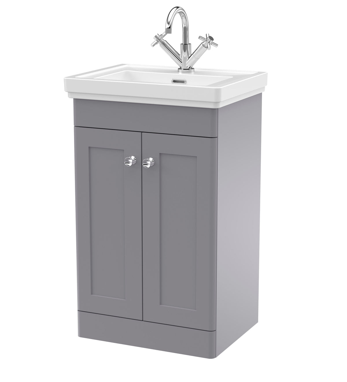 Nuie Classique 500mm 2 Door Floor Standing Vanity Unit With 1 Tap Hole Basin