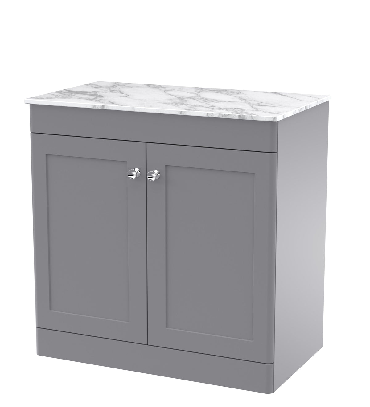 Nuie Classique 800mm 2 Door Floor Standing Vanity Unit With Carrara Marble Worktop
