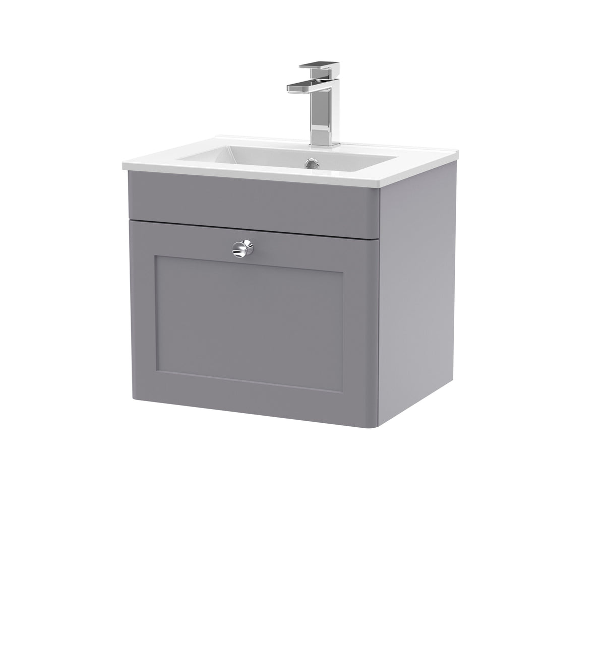 Nuie Classique 500mm 1 Drawer Wall Hung Vanity Unit With Minimalist Basin