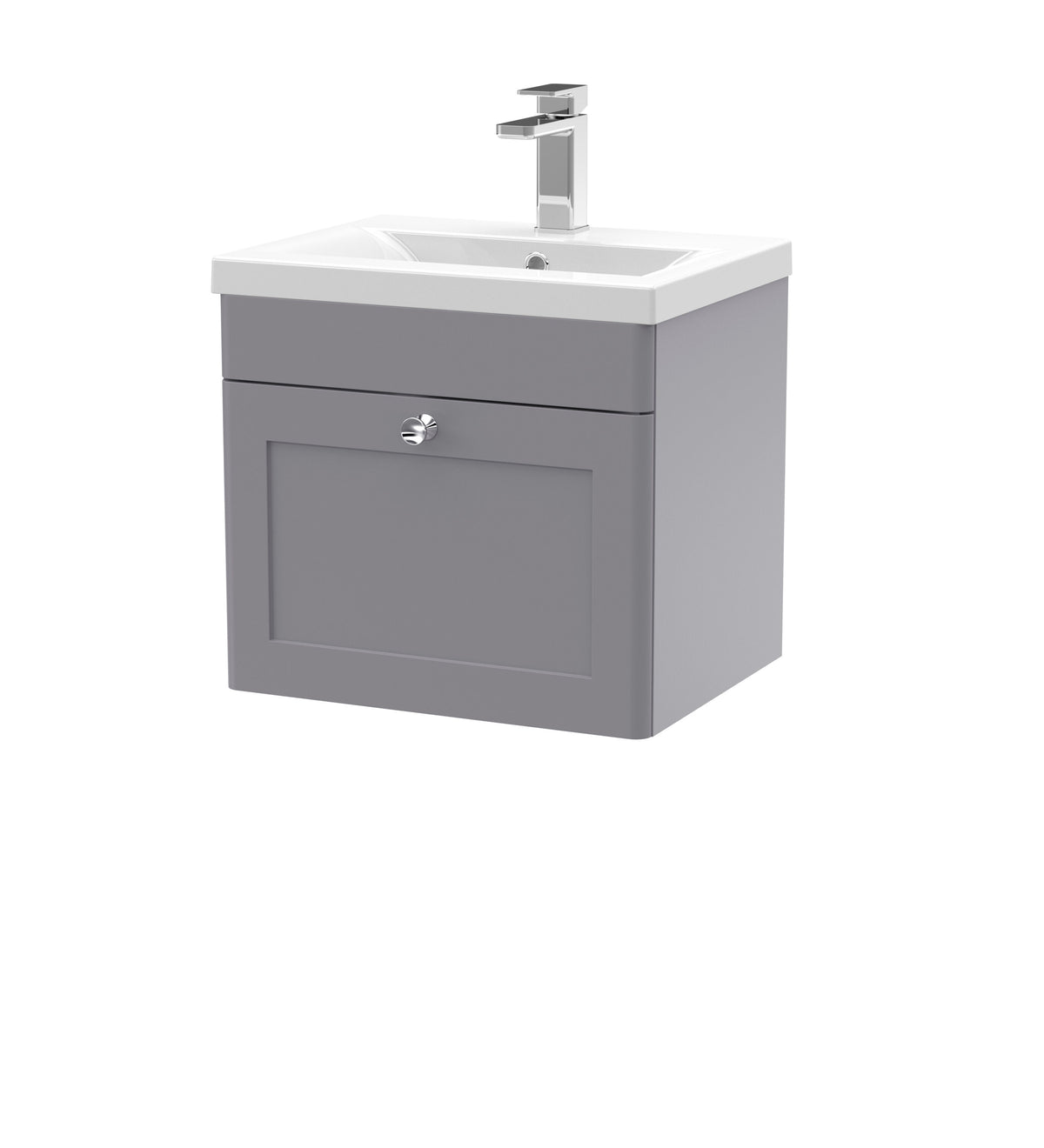 Nuie Classique 500mm 1 Drawer Wall Hung Vanity Unit With Mid-Edge Basin