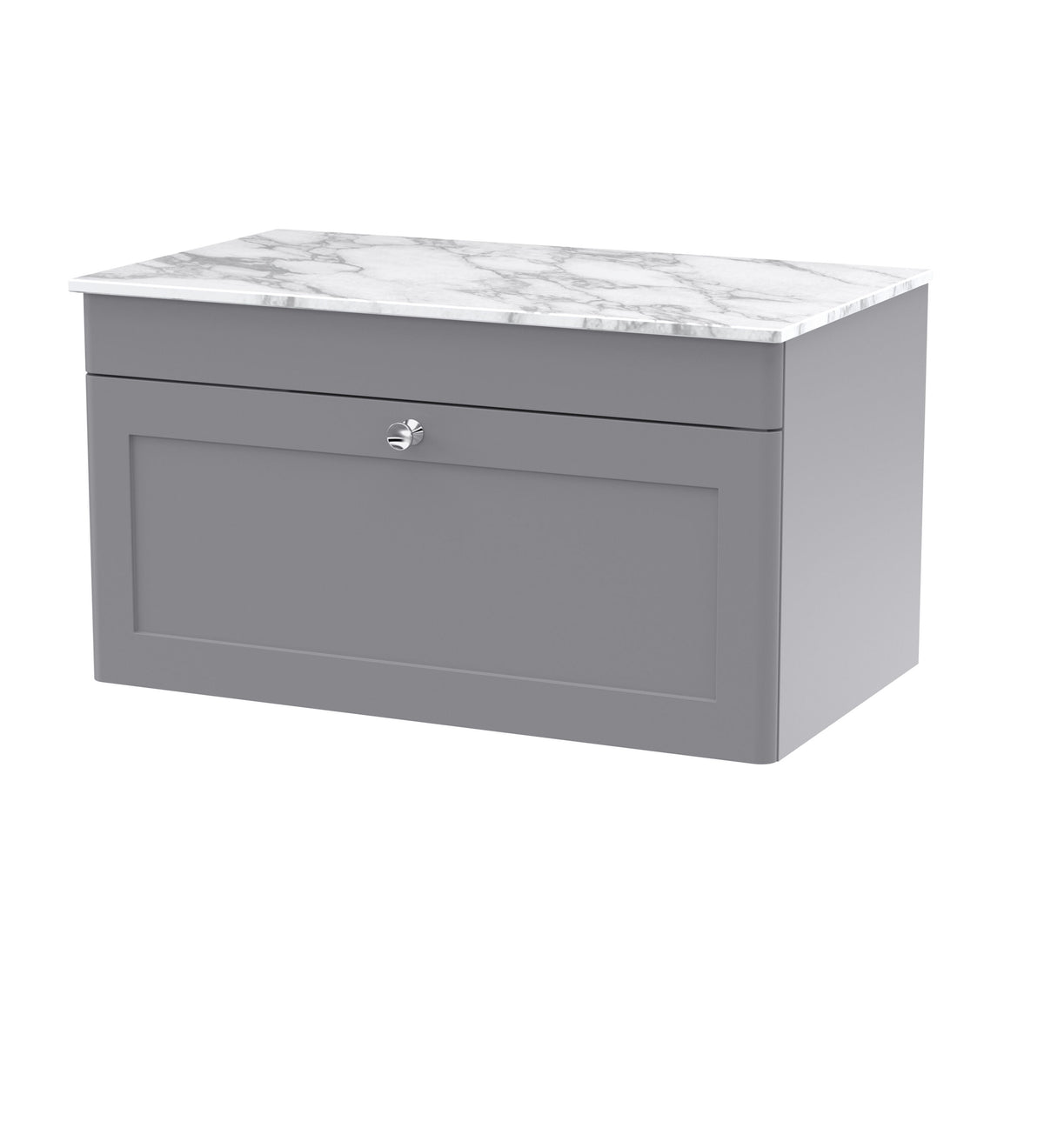 Nuie Classique 800mm 1 Drawer Wall Hung Vanity Unit With Carrara Marble Worktop