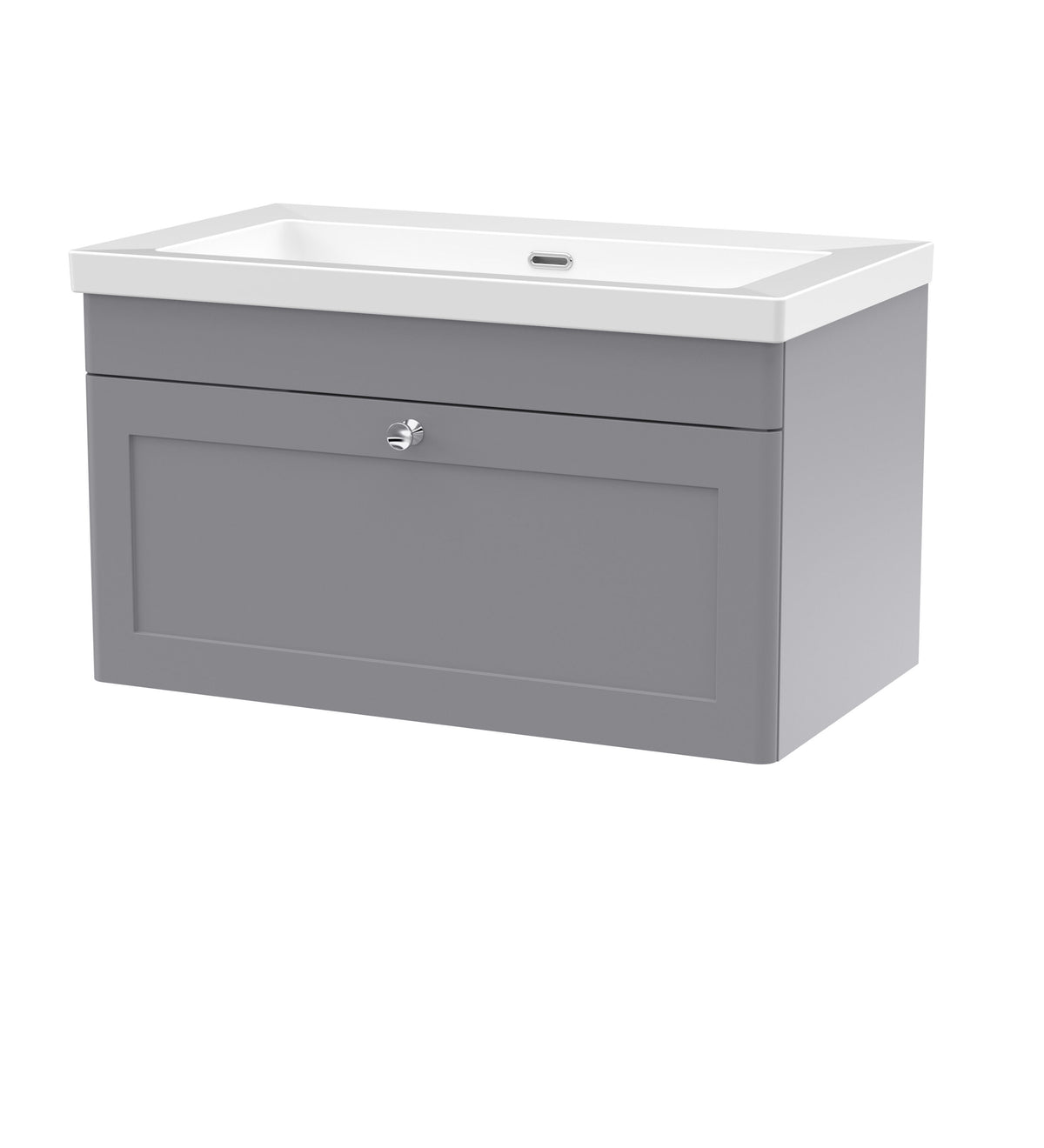 Nuie Classique 800mm 1 Drawer Wall Hung Vanity Unit With Fireclay Basin