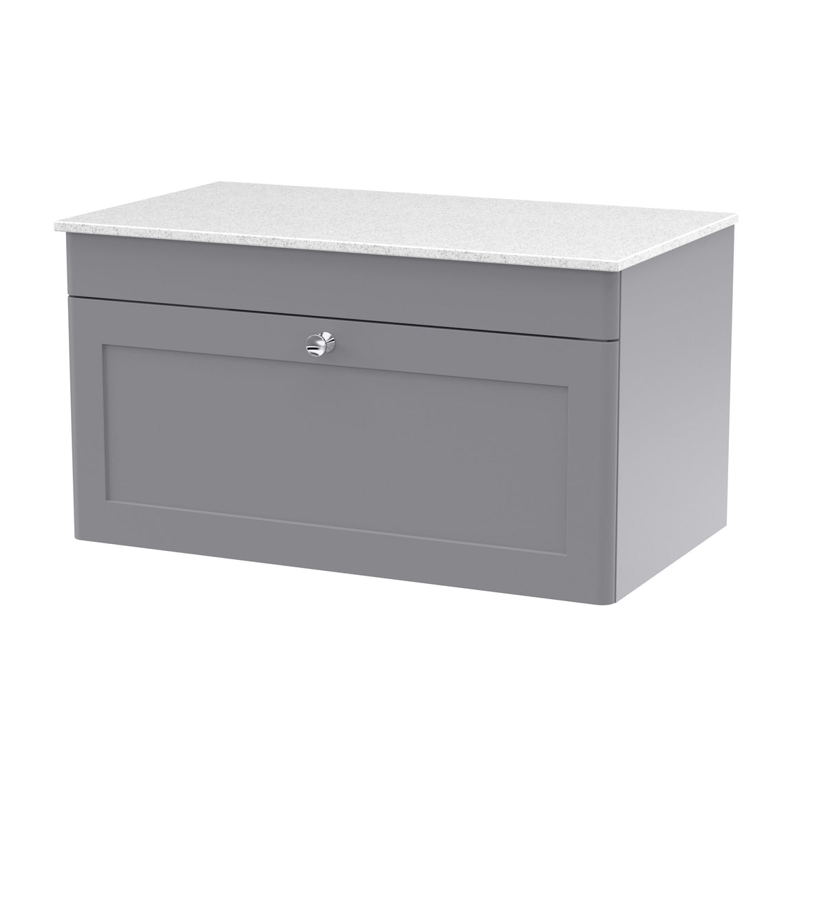 Nuie Classique 800mm 1 Drawer Wall Hung Vanity With White Marble Worktop