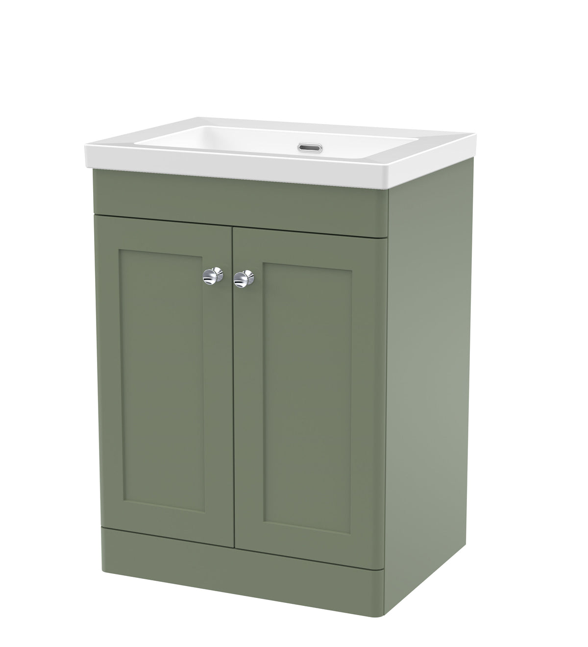 Nuie Classique 600mm 2 Door Floor Standing Vanity Unit With Fireclay Basin