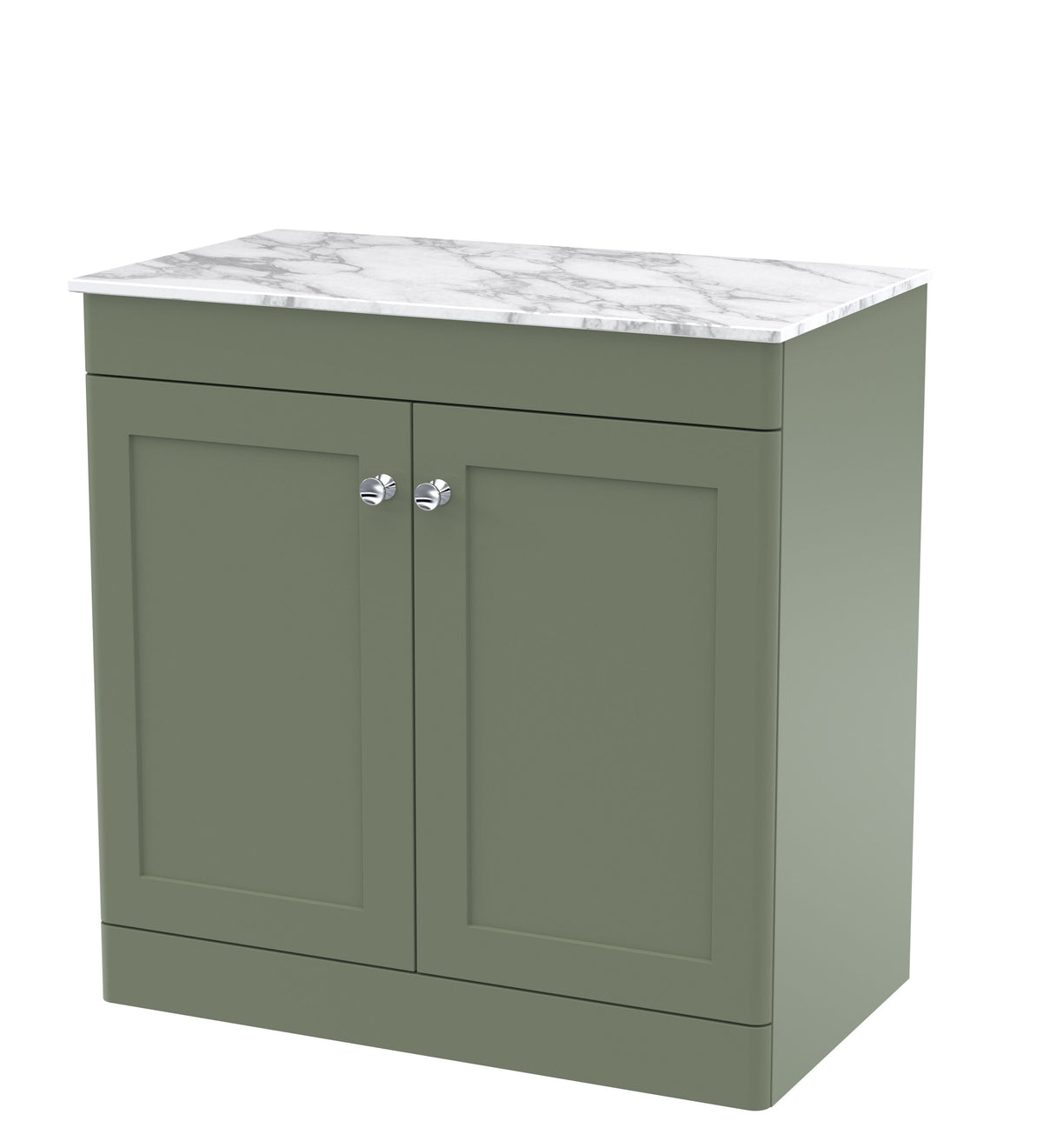 Nuie Classique 810mm 2 Door Floor Standing Vanity With Carrara Marble Worktop