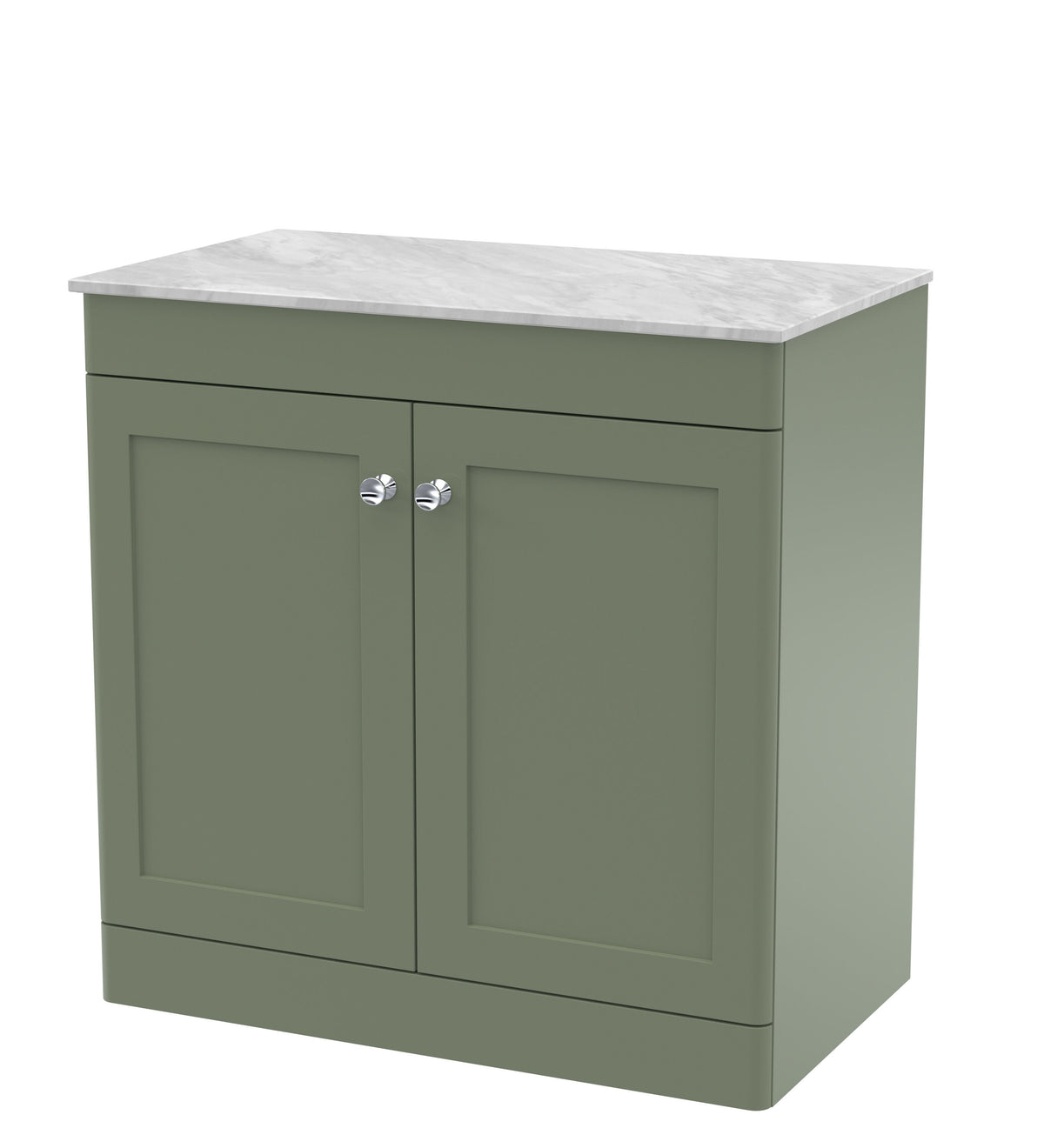 Nuie Classique 810mm 2 Door Floor Standing Vanity Unit With Grey Marble Worktop