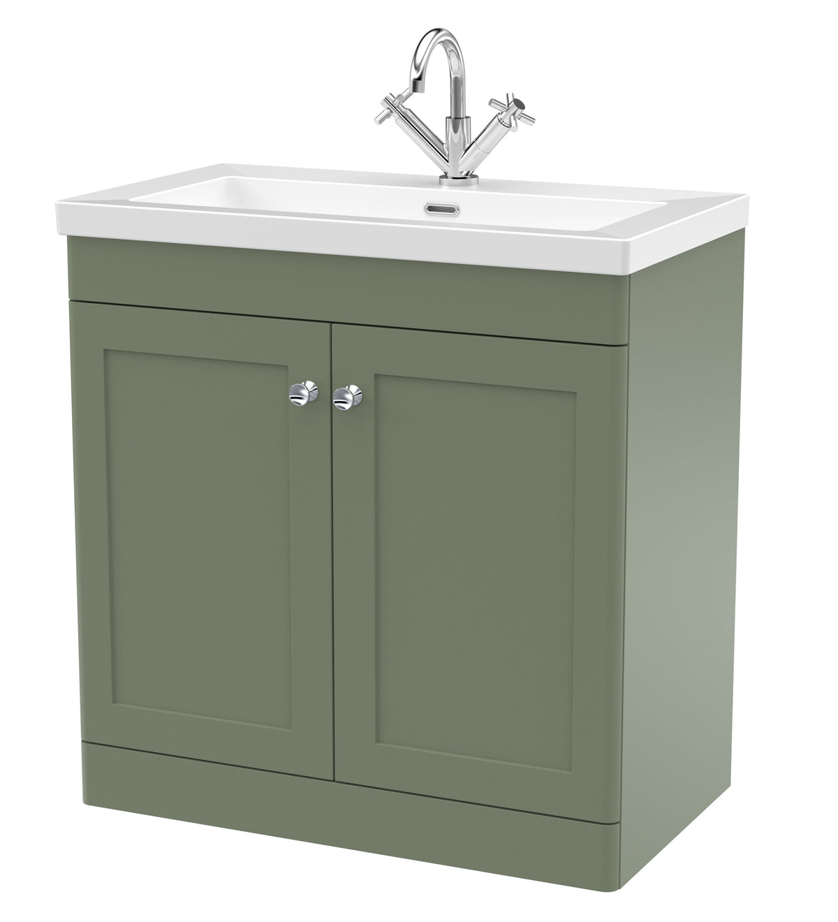 Nuie Classique 800mm 2 Door Floor Standing Vanity Unit With 1 Tap Hole Fireclay Basin