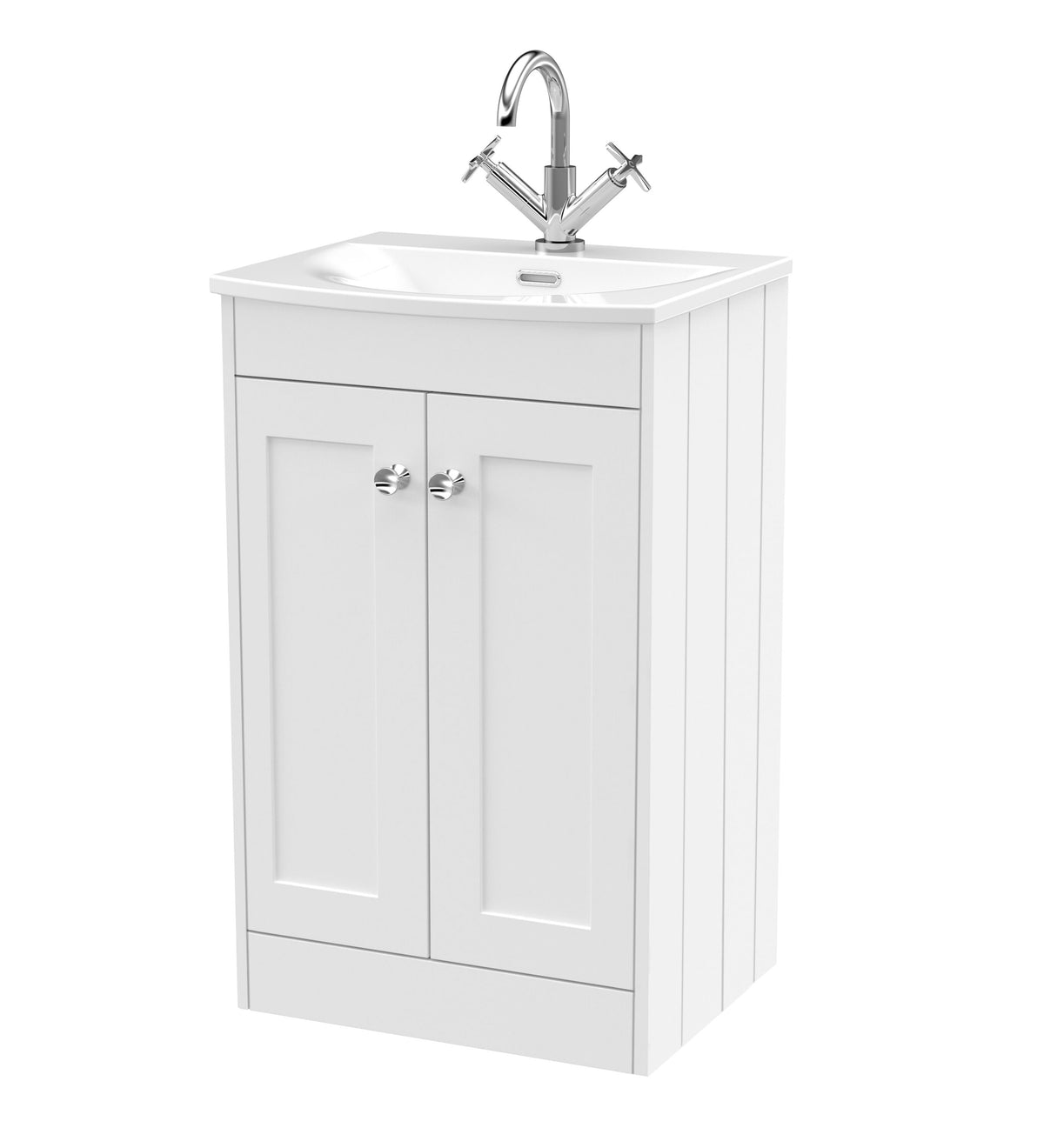 Old London Ashwick 500mm Floorstanding 2-Door Unit With Curved Basin