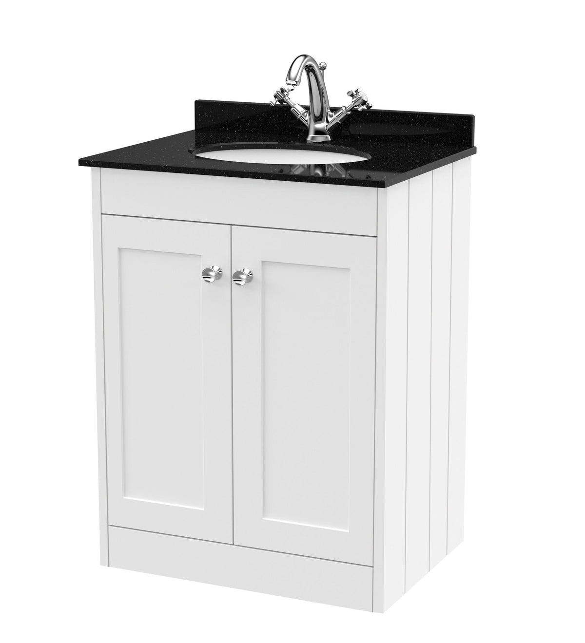 Old London Ashwick 600mm Floorstanding 2-Door Unit With Marble Top 1 Tap Hole