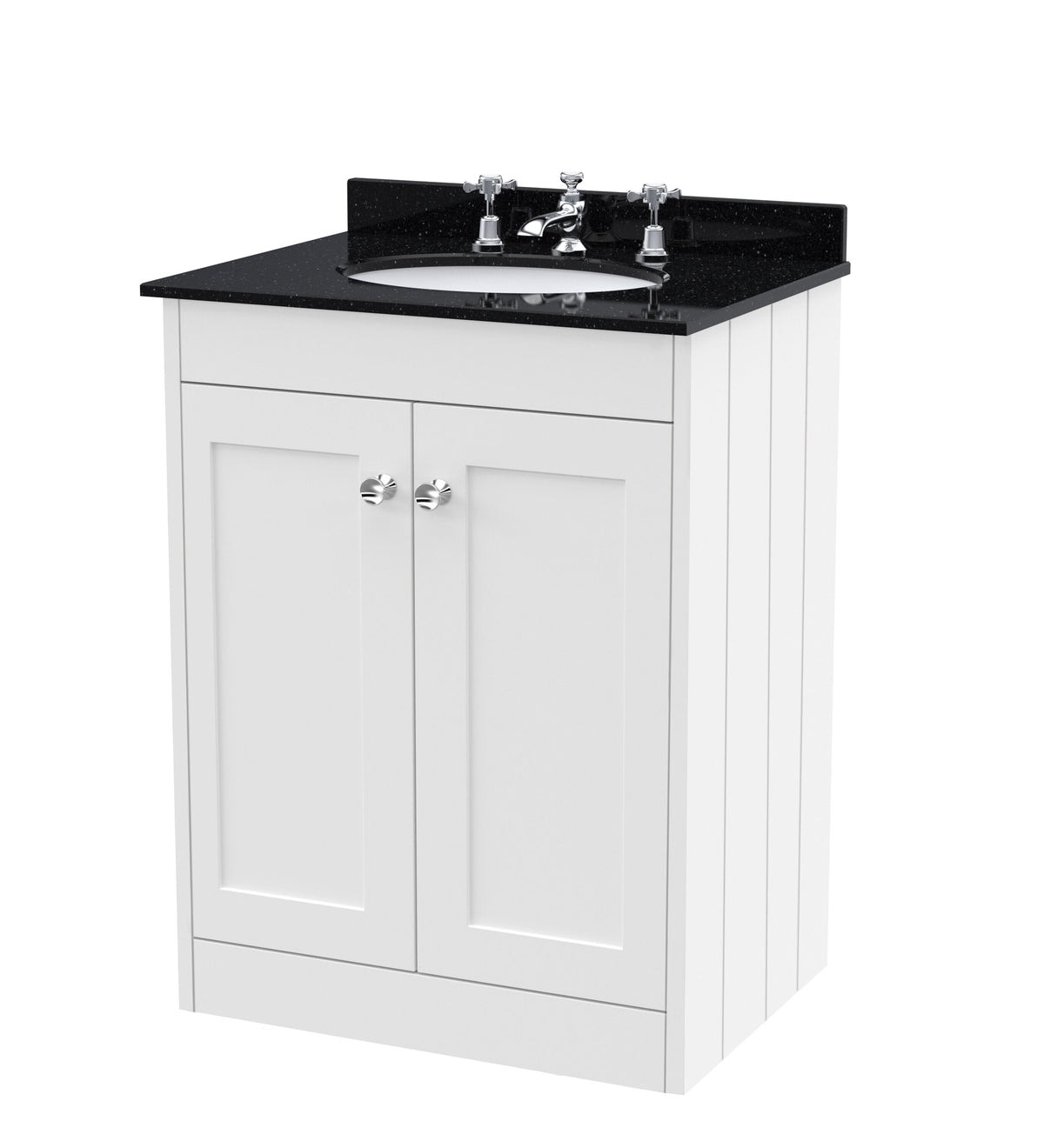 Old London Ashwick 600mm Floorstanding 2-Door Unit With Marble Top 3 Tap Hole