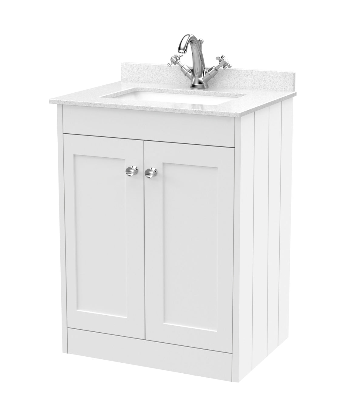Old London Ashwick 600mm Floorstanding 2-Door Unit With Marble Top 1 Tap Hole