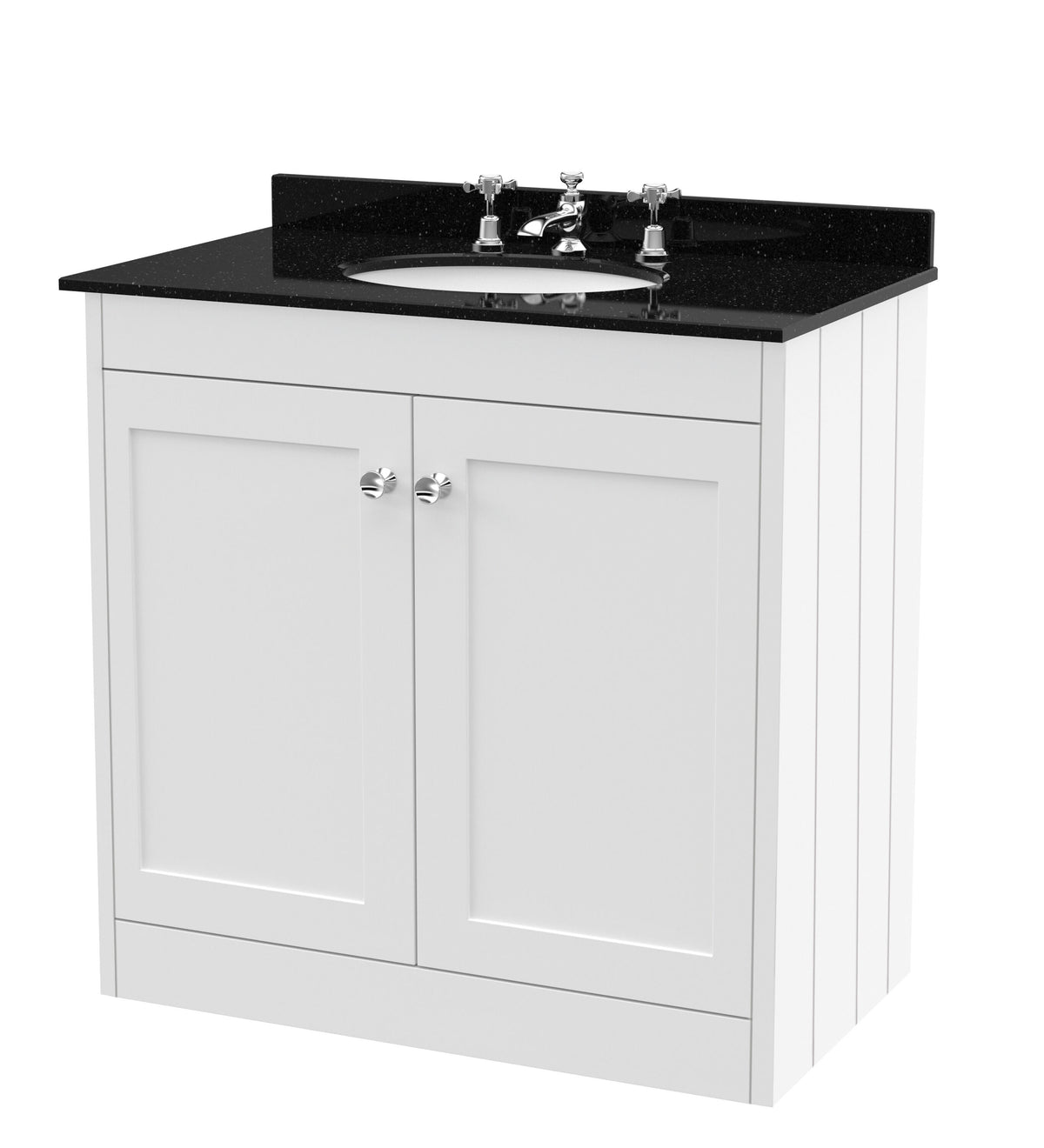 Old London Ashwick 800mm Floorstanding 2-Door Unit With Marble Top 3 Tap Hole