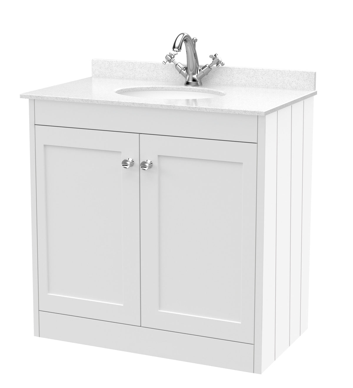 Old London Ashwick 800mm Floorstanding 2-Door Unit With Marble Top 1 Tap Hole