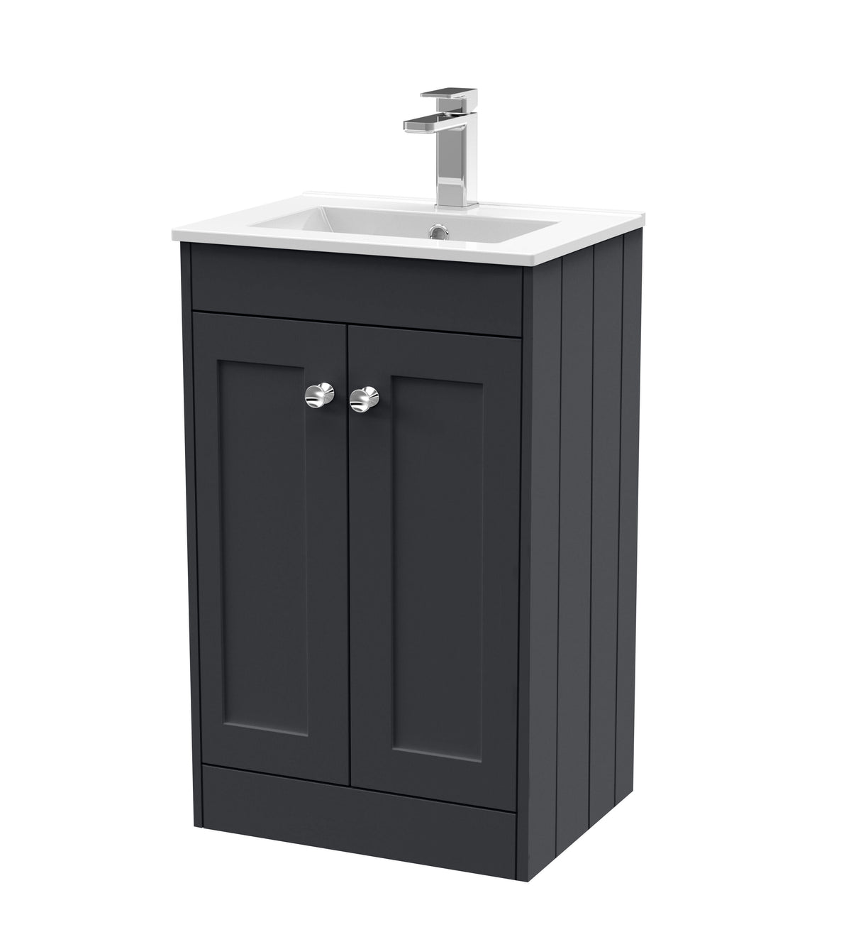 Old London Ashwick Satin 500mm Floorstanding 2-Door Unit With Minimalist Basin