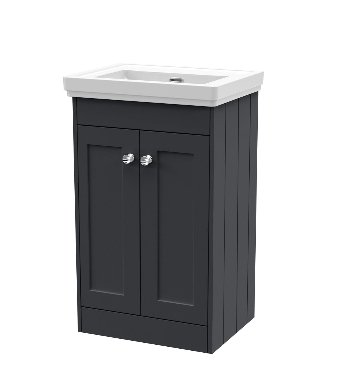 Old London Ashwick Satin 500mm Floorstanding 2-Door Unit With Basin No Tap Hole