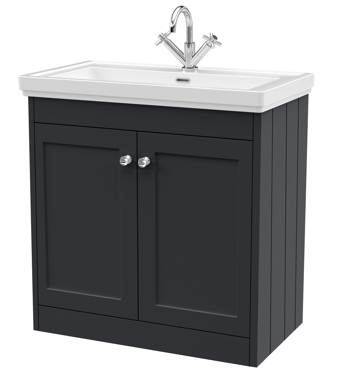 Old London Ashwick Satin 800mm Floorstanding 2-Door Unit With Basin 1 Tap Hole