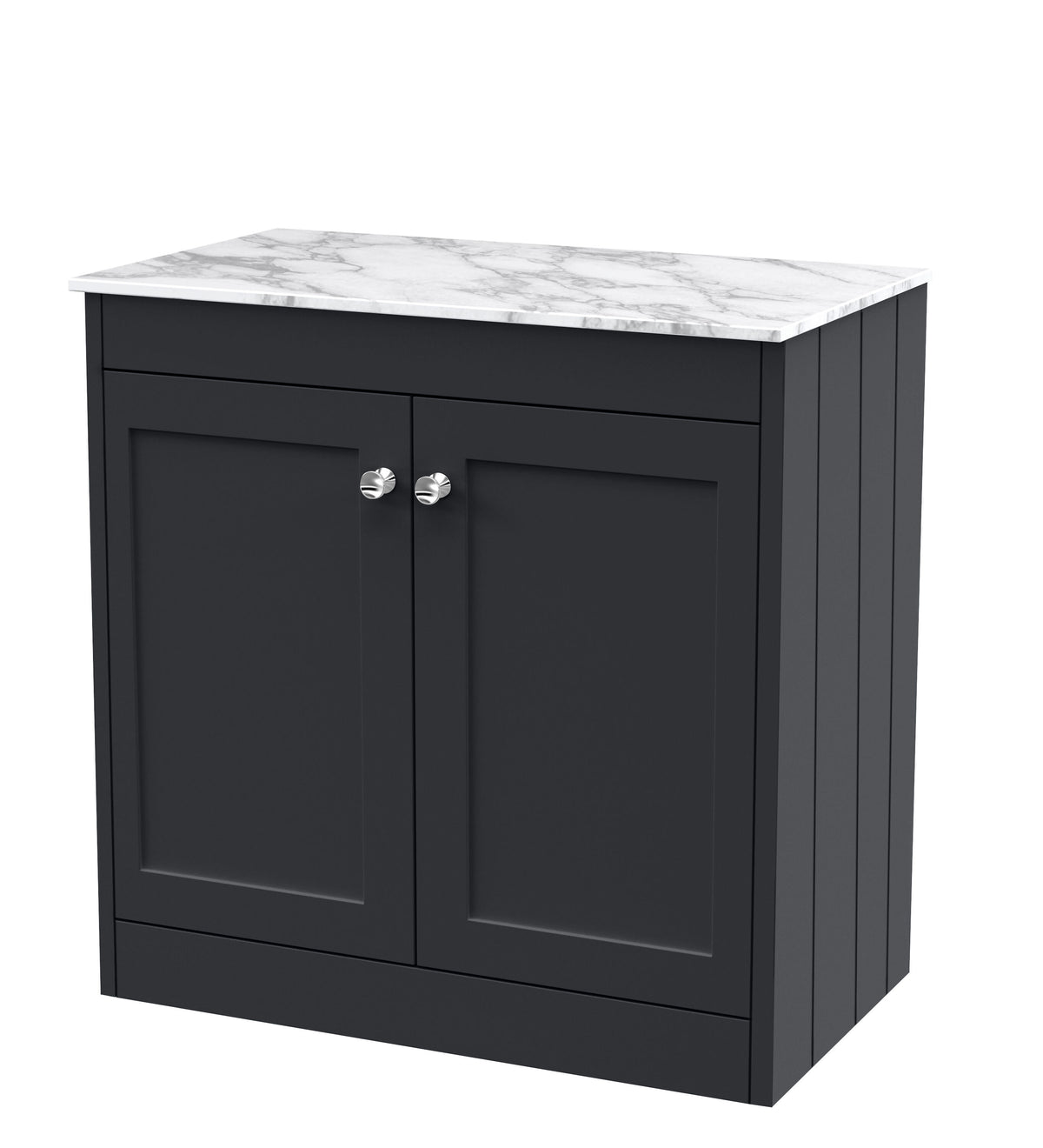 Old London Ashwick Satin 800mm Floorstanding 2-Door Unit With Marble Top