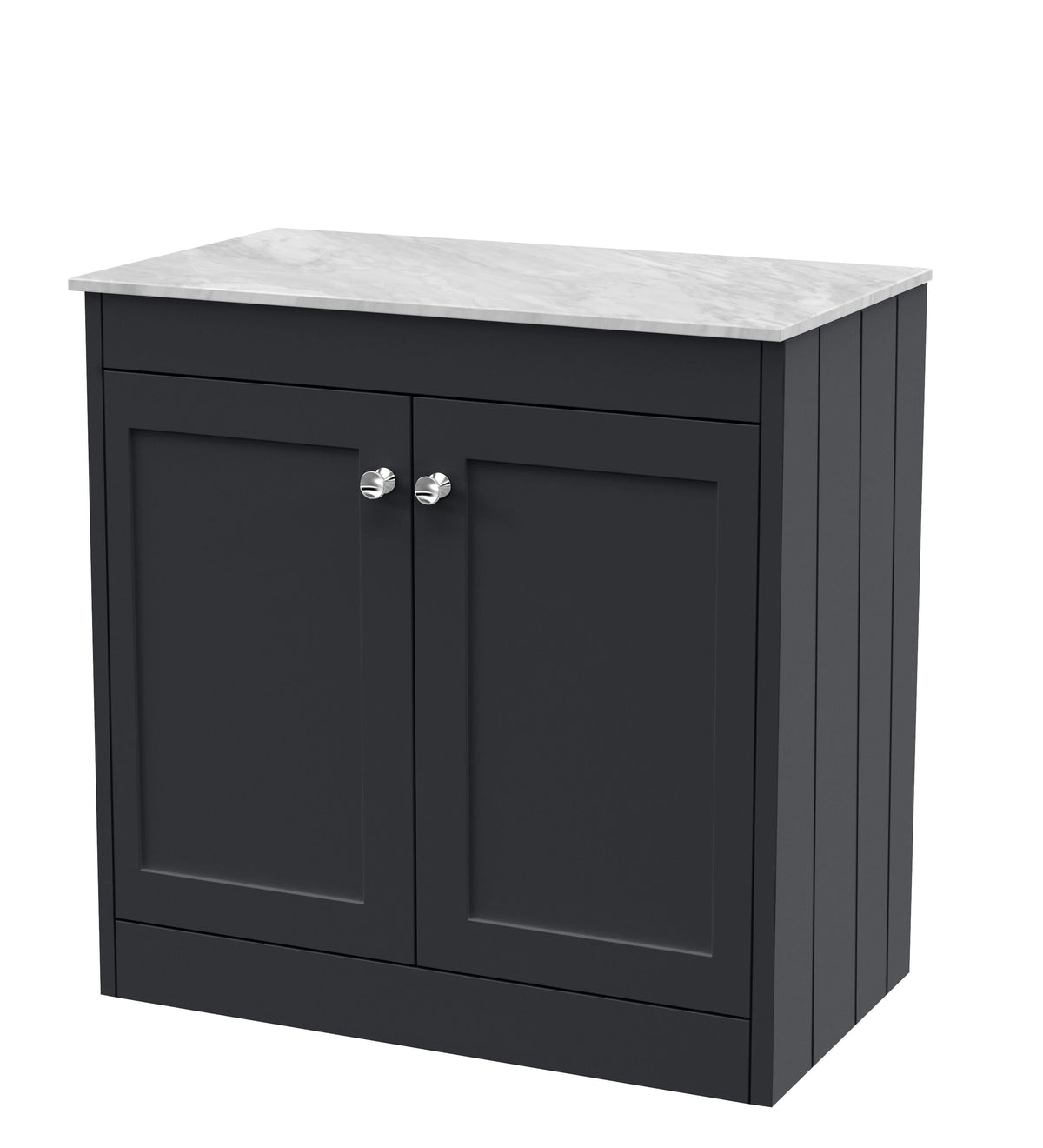 Old London Ashwick Satin 800mm Floorstanding 2-Door Unit With Marble Top