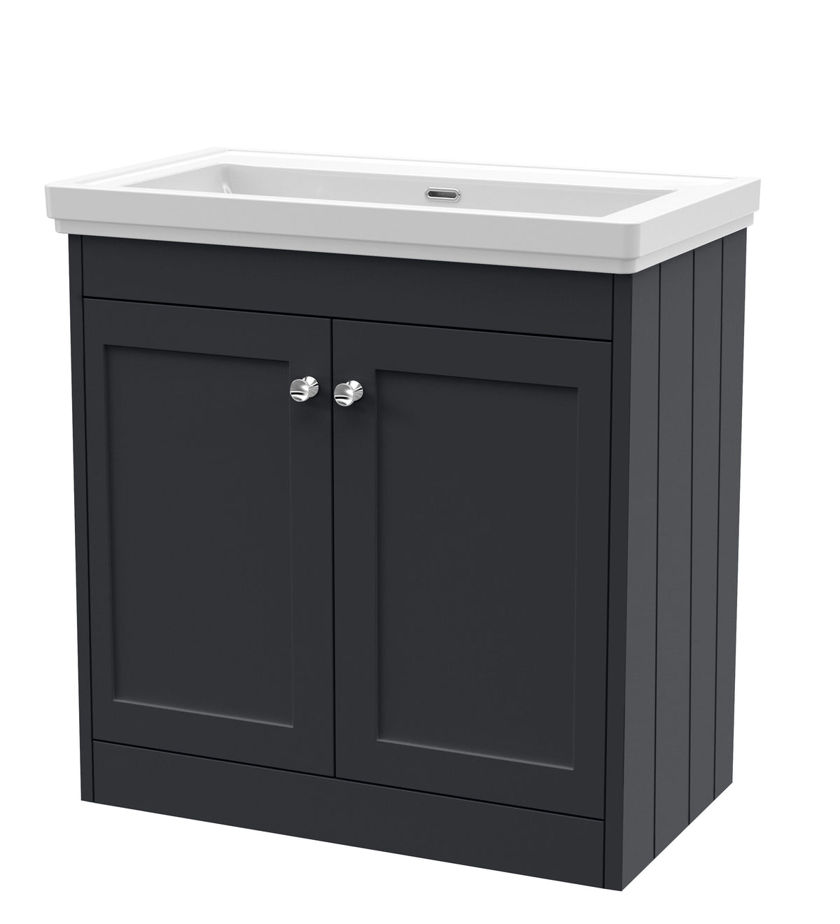 Old London Ashwick Satin 800mm Floorstanding 2-Door Unit With Basin No Tap Hole