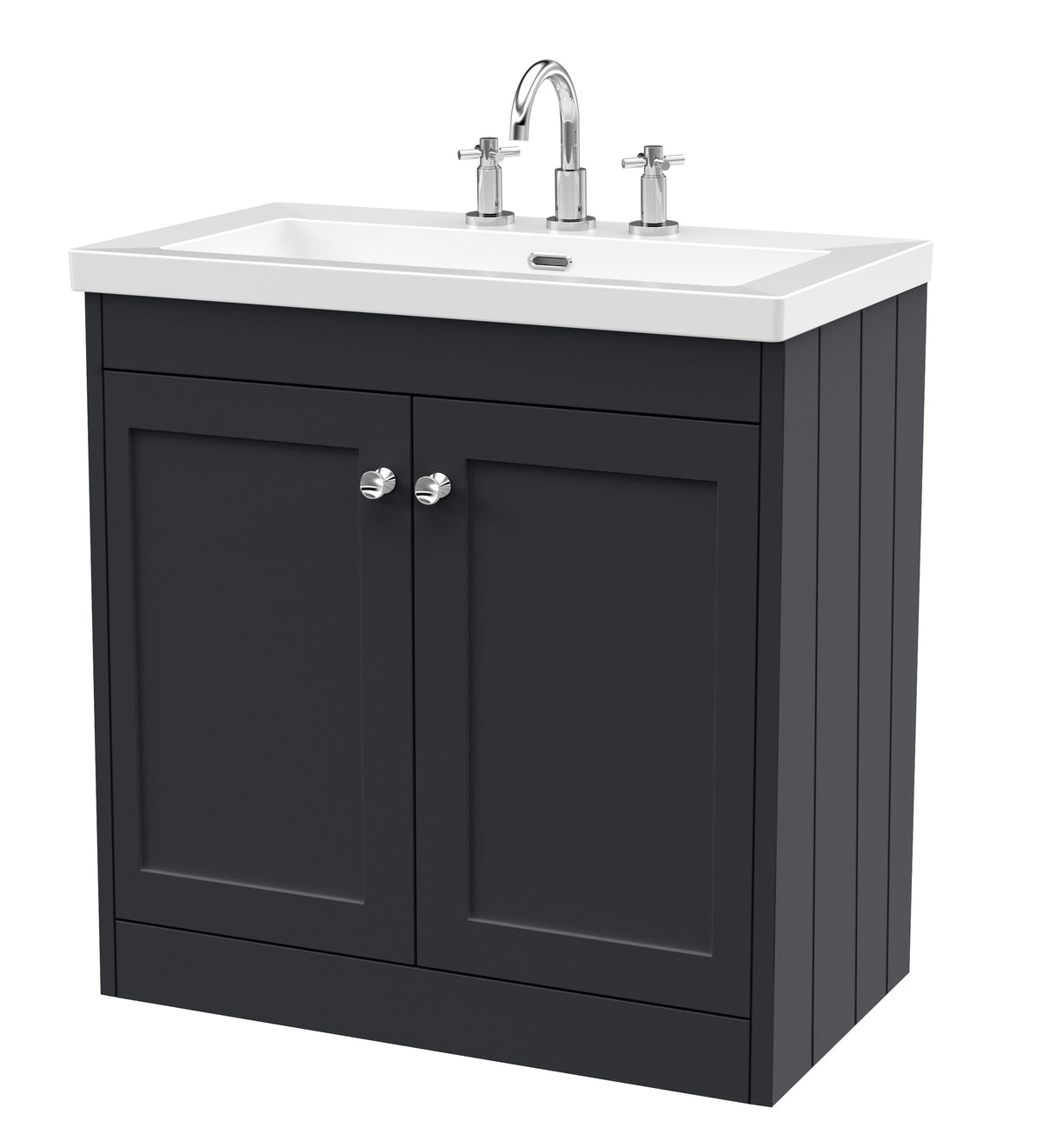 Old London Ashwick Satin 800mm Floorstanding 2-Door Unit With Basin 3 Tap Hole