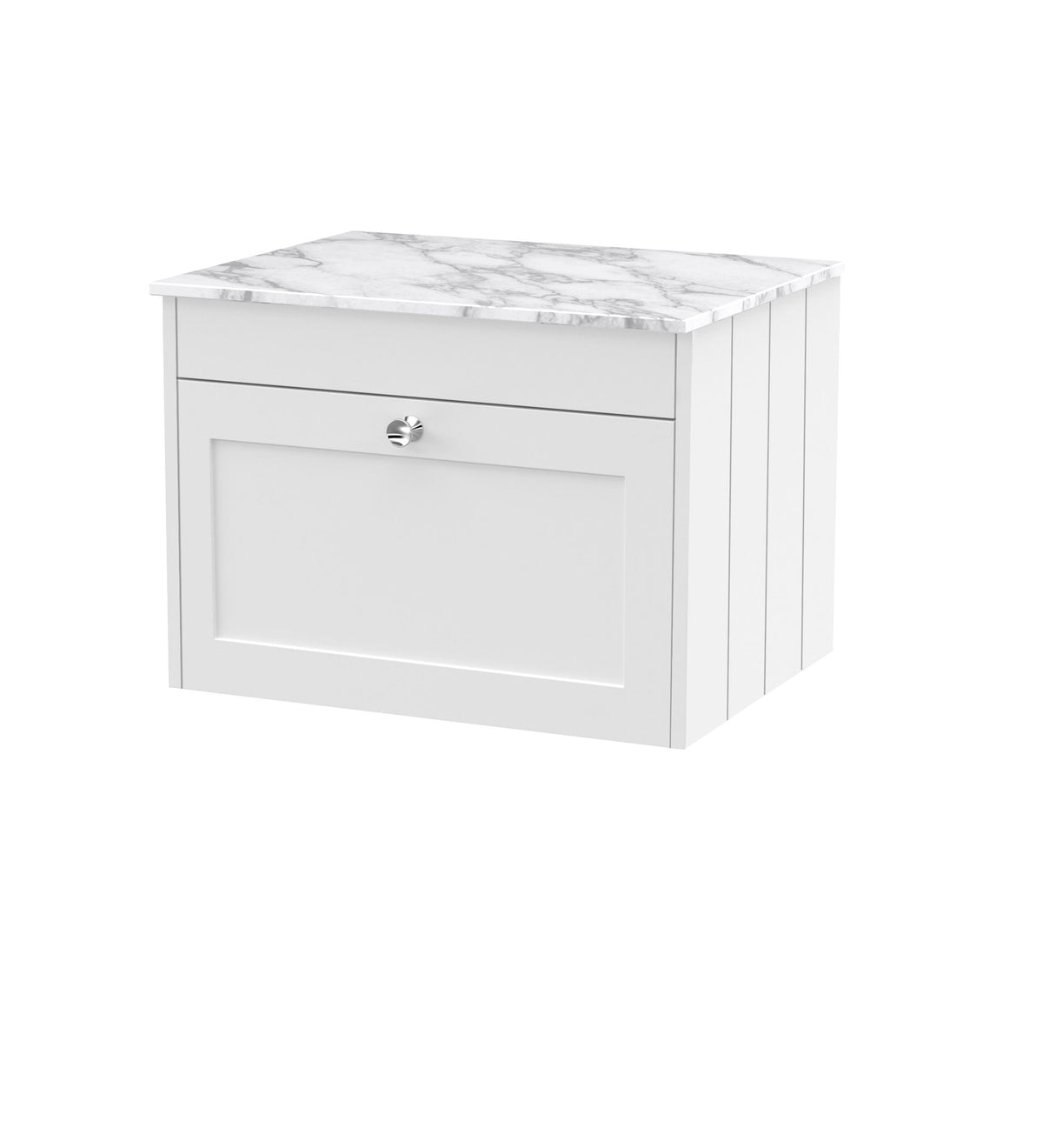 Old London Ashwick 600mm Wall Hung 1-Drawer Unit With Marble Top