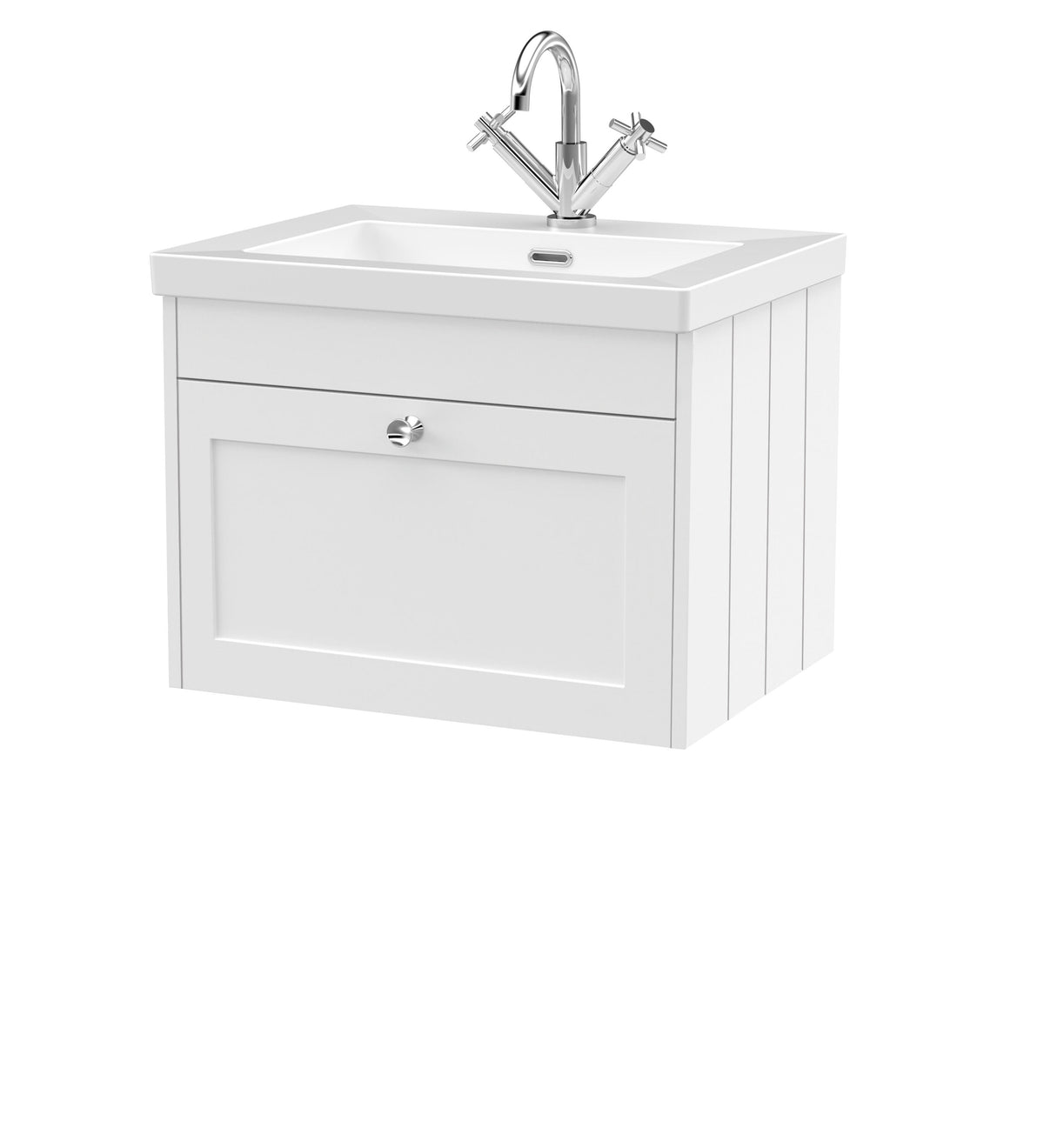 Old London Ashwick 600mm Wall Hung 1-Drawer Unit With Basin 1 Tap Hole