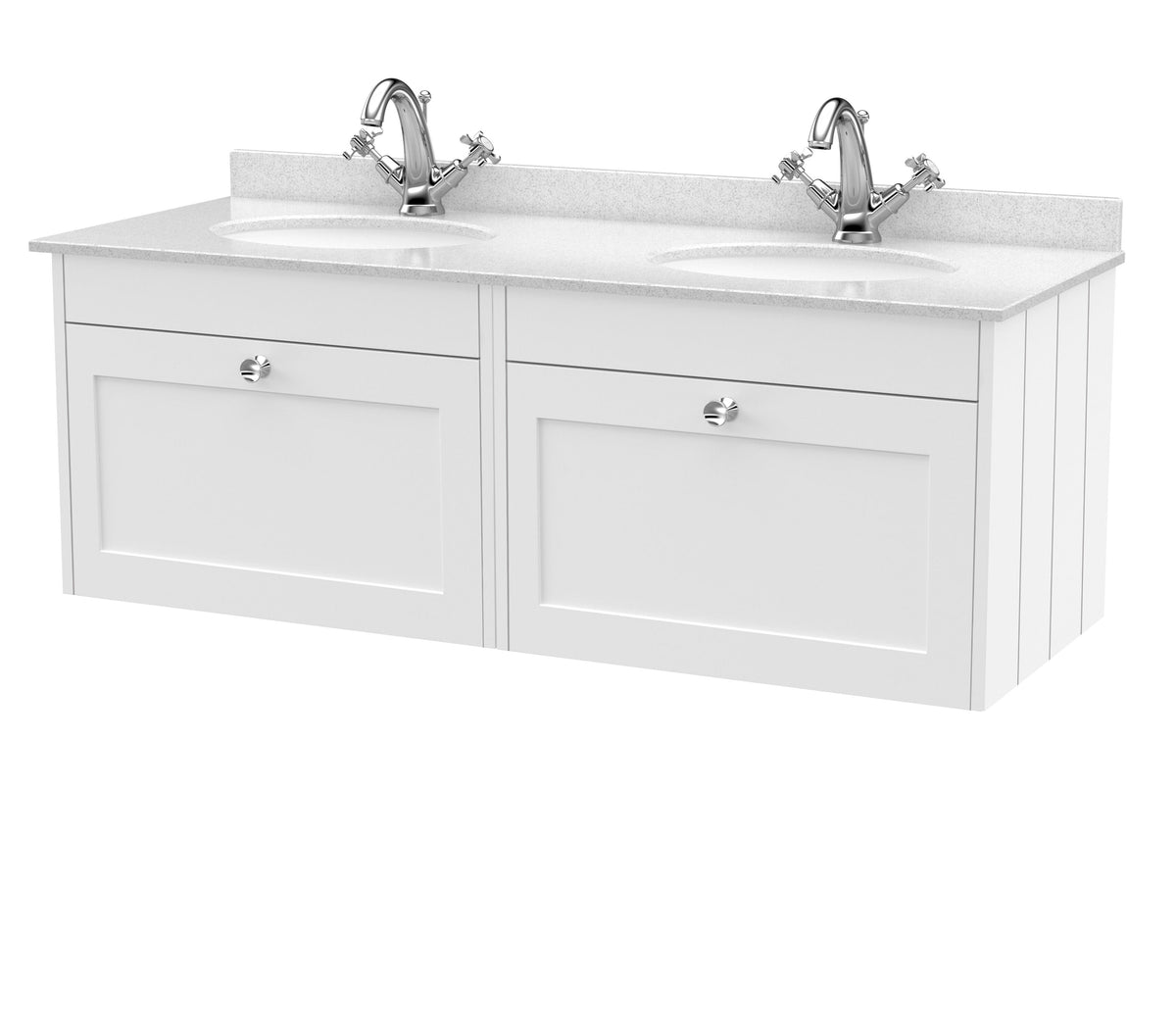 Old London Ashwick 1200mm Wall Hung 2-Drawer Unit With Marble Top