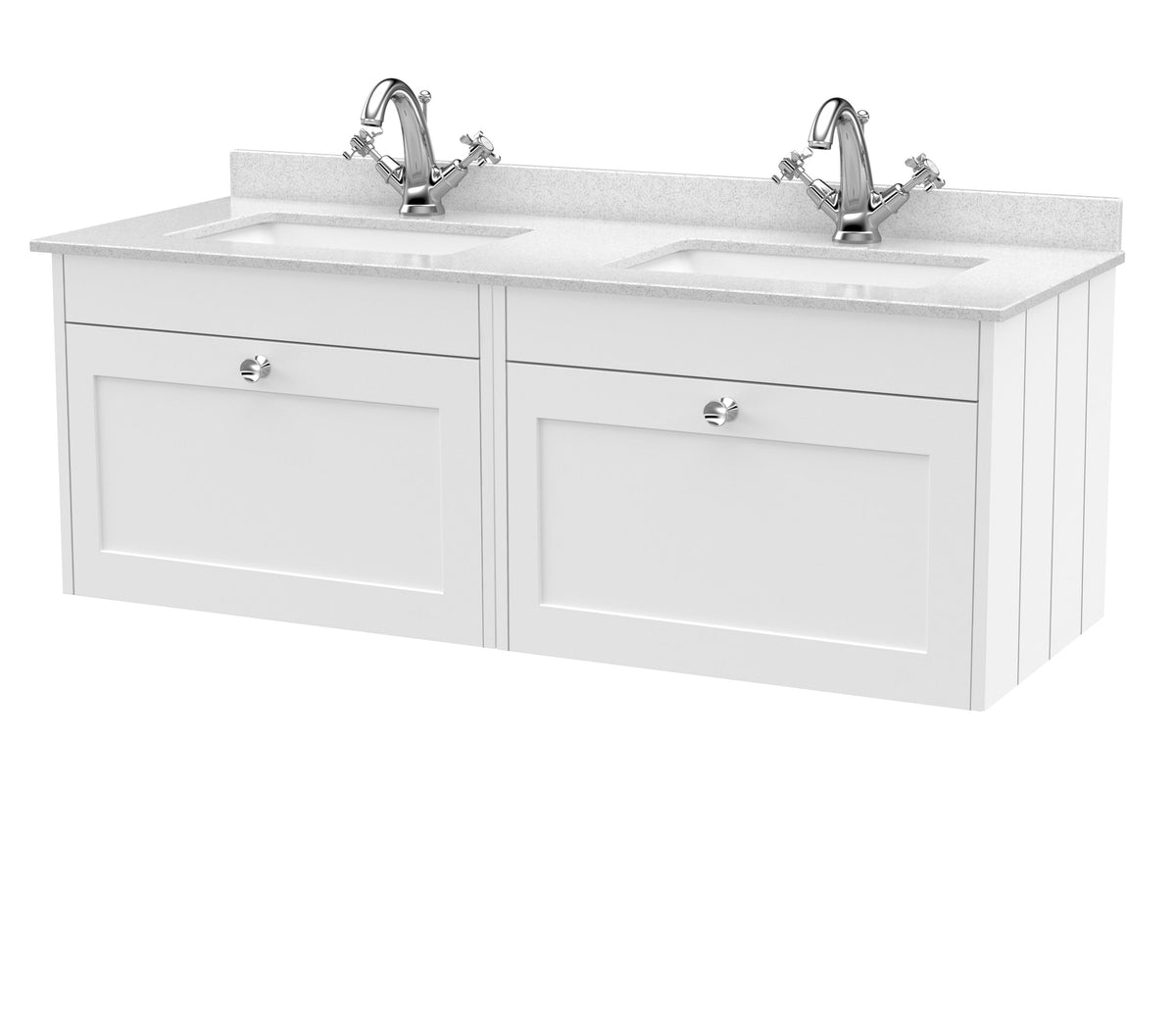 Old London Ashwick 1200mm Wall Hung 2-Drawer Unit With Marble Top