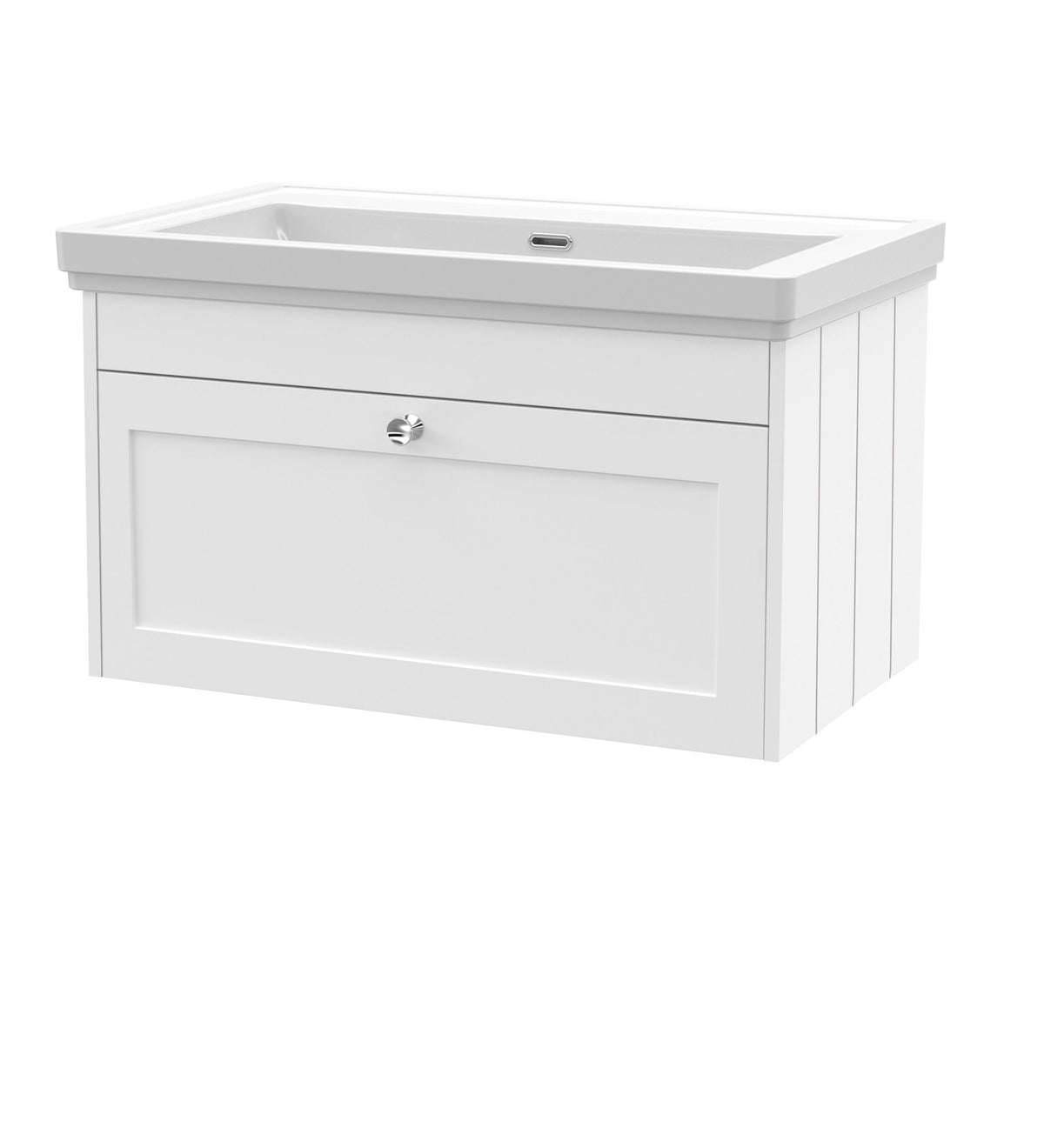 Old London Ashwick 800mm Wall Hung 1-Drawer Unit With Basin No Tap Hole