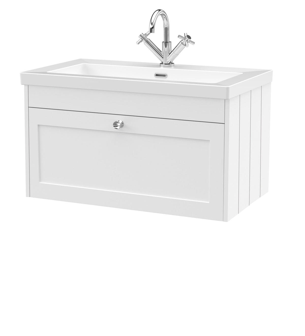 Old London Ashwick 800mm Wall Hung 1-Drawer Unit with Basin 1 TH