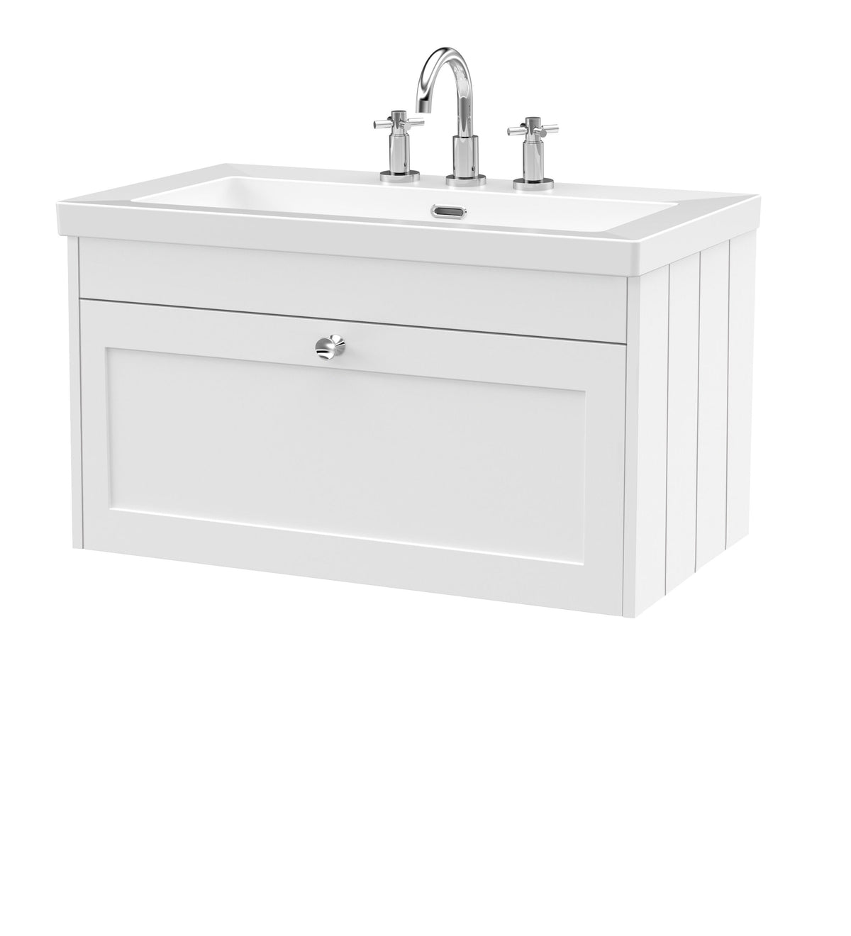 Old London Ashwick 800mm Wall Hung 1-Drawer Unit with Basin 3 TH