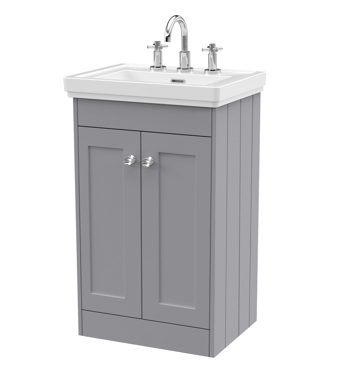 Old London Ashwick 500mm Floorstanding 2-Door Unit With Basin 3 Tap Hole