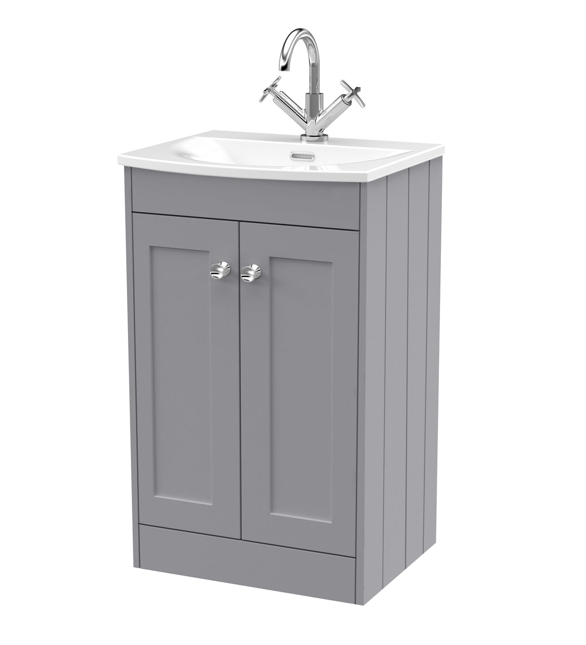 Old London Ashwick 500mm Floorstanding 2-Door Unit With Curved Basin