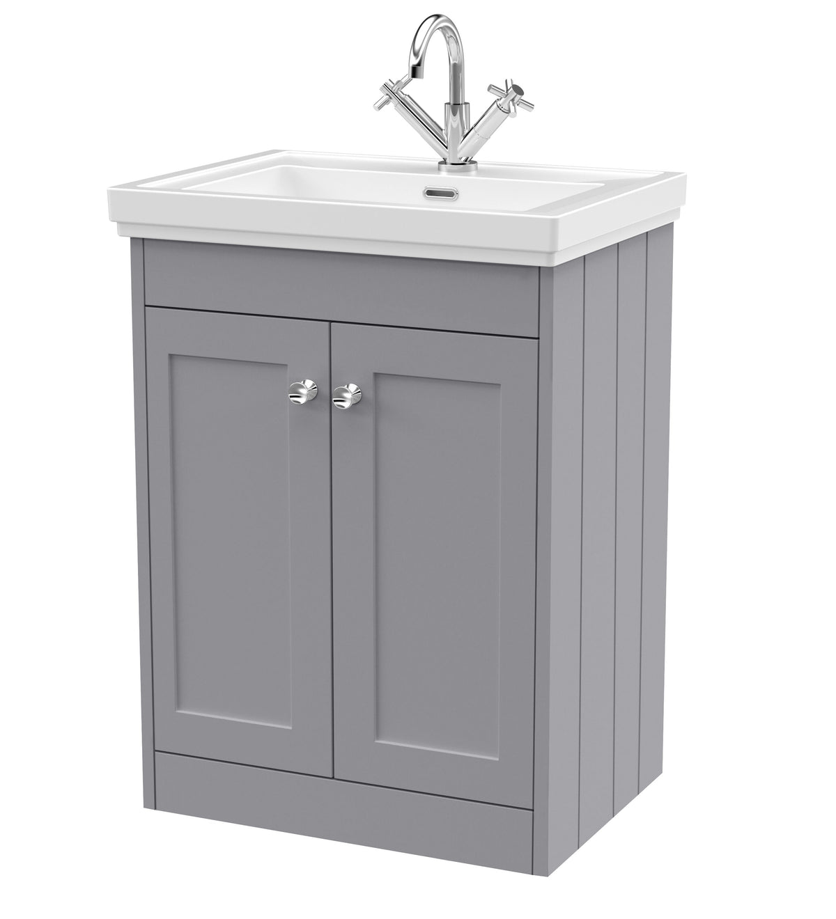 Old London Ashwick 600mm Floorstanding 2-Door Unit With Basin 1 Tap Hole