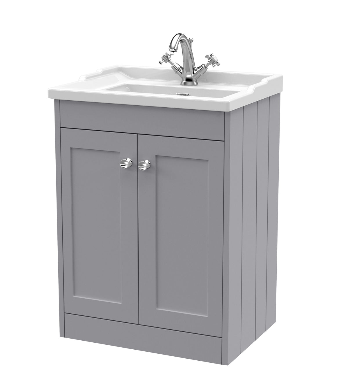 Old London Ashwick 600mm Floorstanding 2-Door Unit With Basin 1 Tap Hole