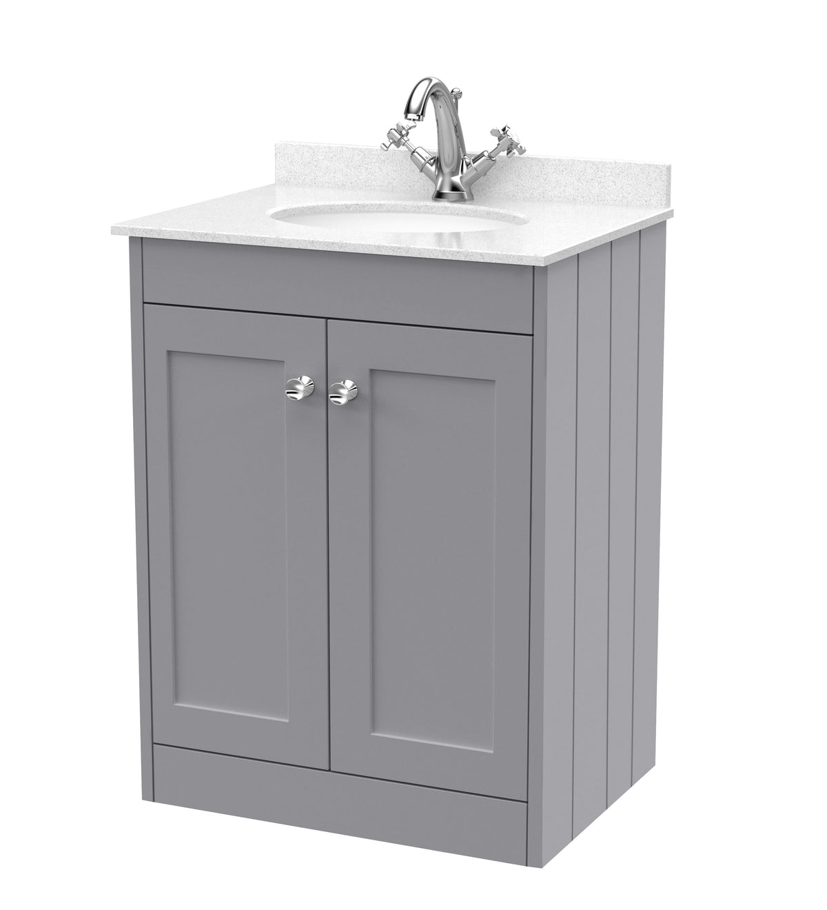 Old London Ashwick 600mm Floorstanding 2-Door Unit With Marble Top 1 Tap Hole