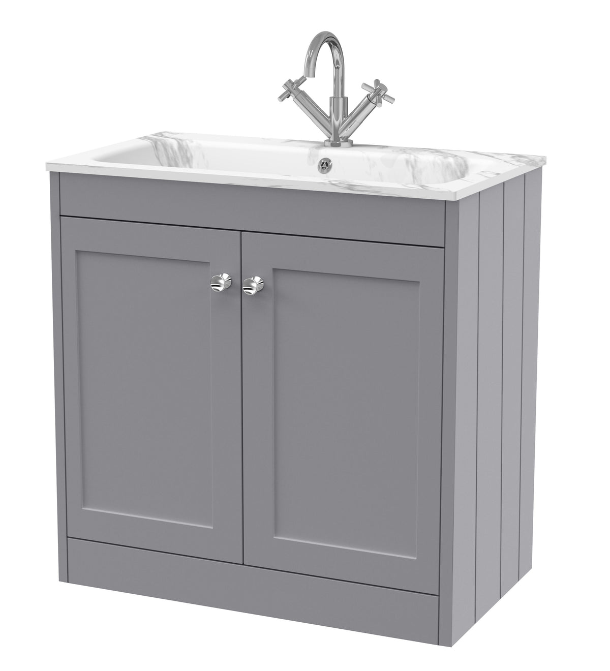 Old London Ashwick 800mm Floorstanding 2-Door Unit With Stone Basin 1 Tap Hole