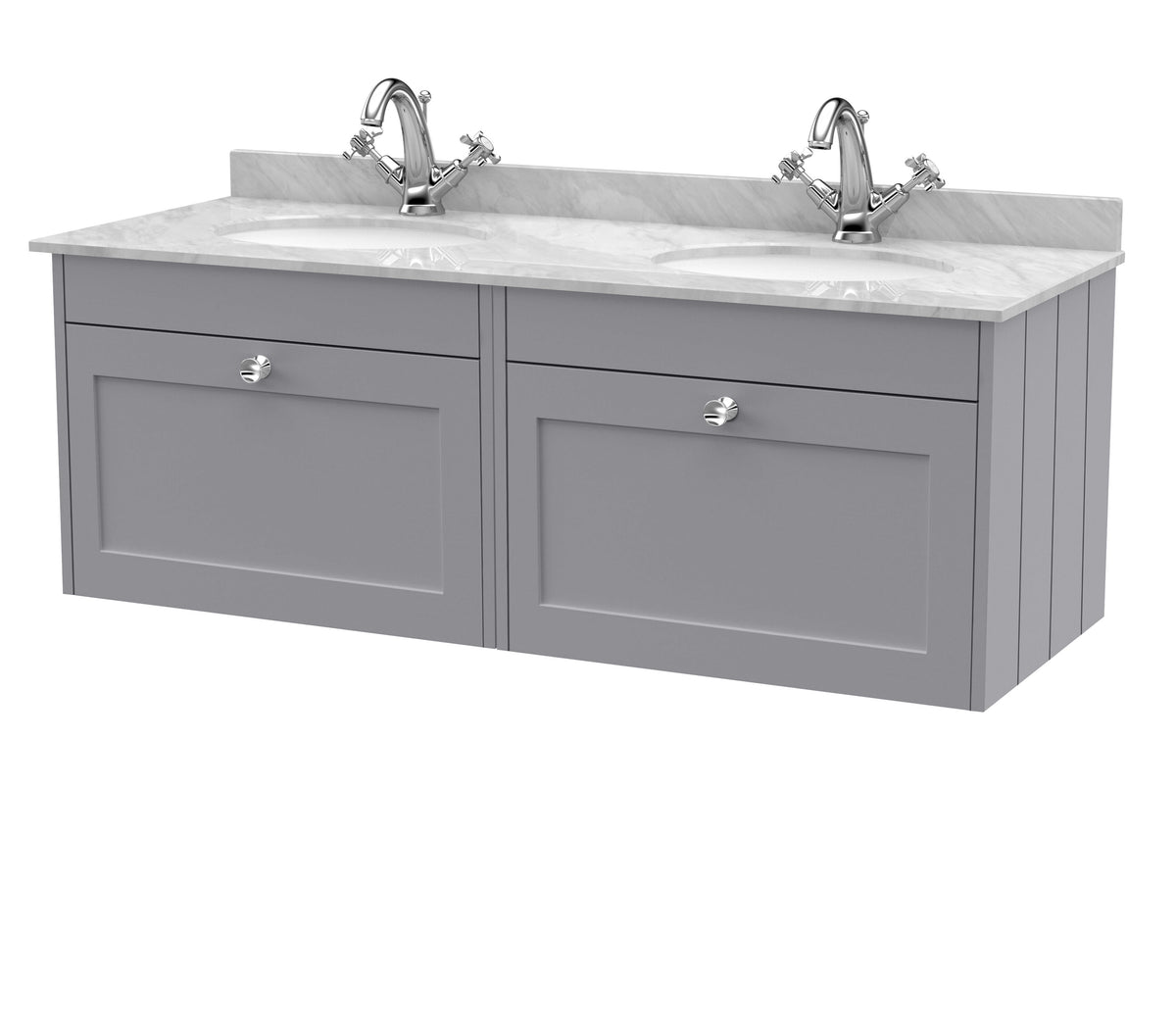 Old London Ashwick 1200mm Wall Hung 2-Drawer Unit With Marble Top