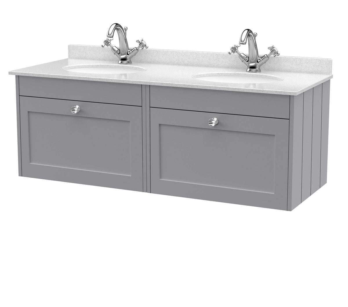 Old London Ashwick 1200mm Wall Hung 2-Drawer Unit With Marble Top
