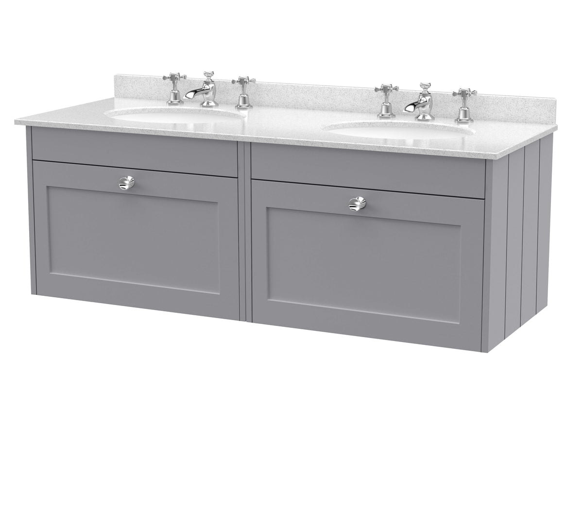 Old London Ashwick 1200mm Wall Hung 2-Drawer Unit With Marble Top