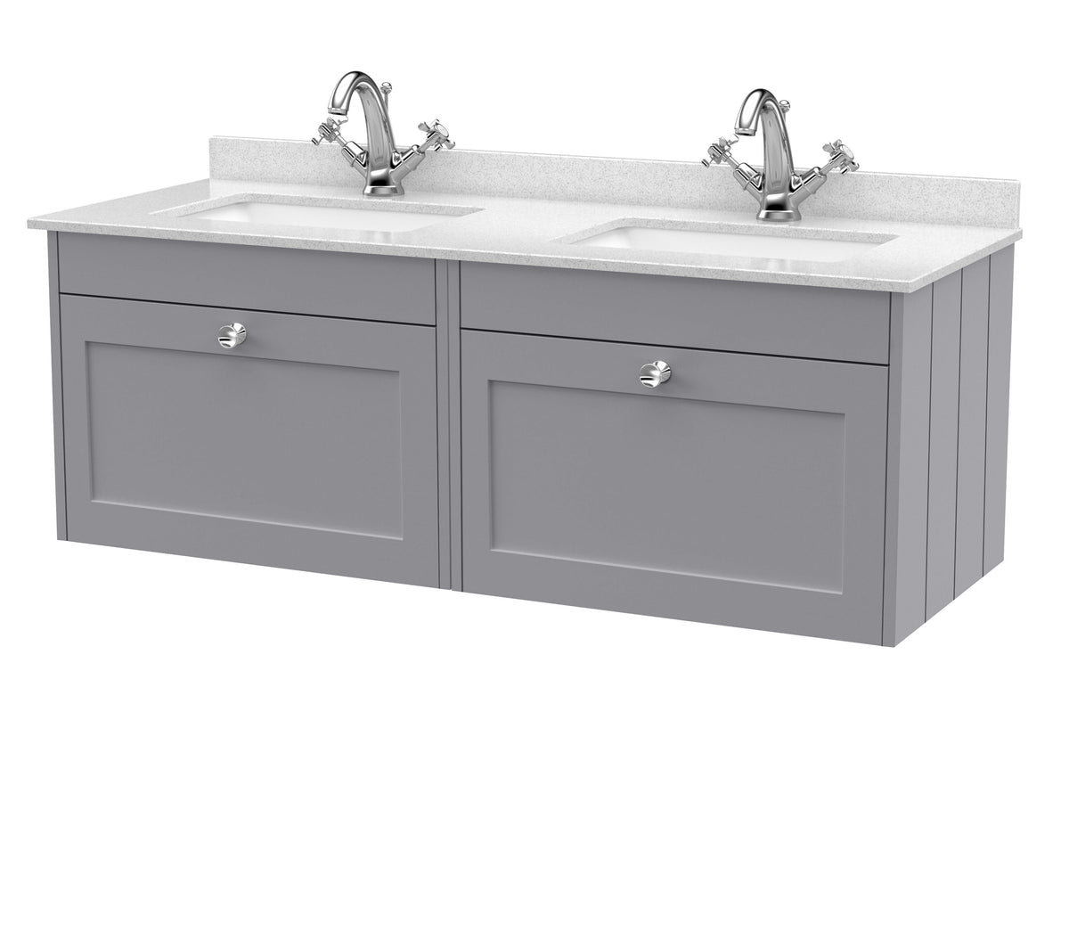 Old London Ashwick 1200mm Wall Hung 2-Drawer Unit With Marble Top